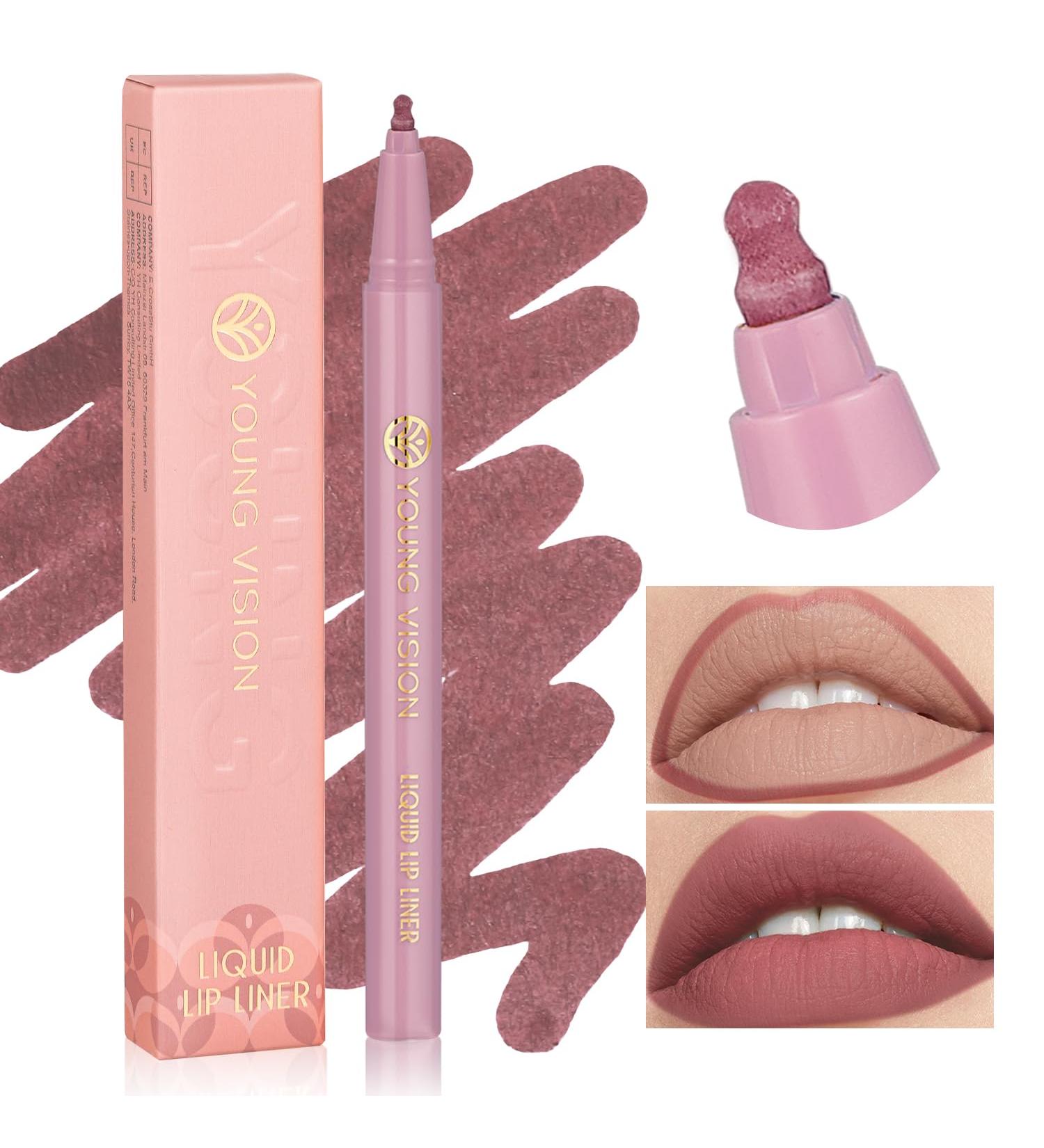 Buy YOUNG VISION Gourd-Shaped Precision Liquid Lipstick & Lipliner - Nude Matte Perfection for International Shipping | Best Liquid Lipstick Online - Buy Online on GoSupps.com