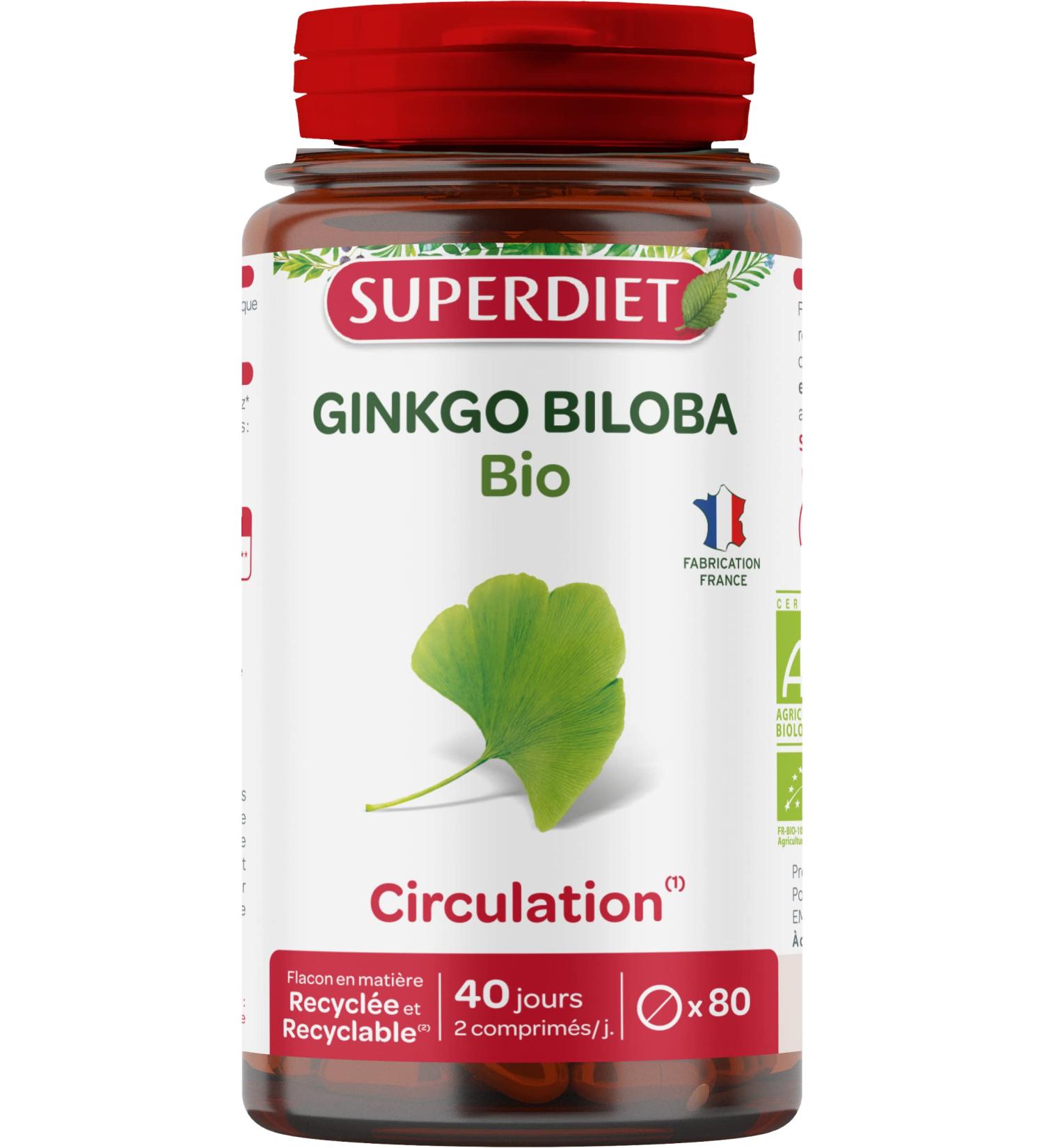 Super diet - Ginkgo biloba - tablets 80 - The ally of memory 100% organic - Buy Online on GoSupps.com
