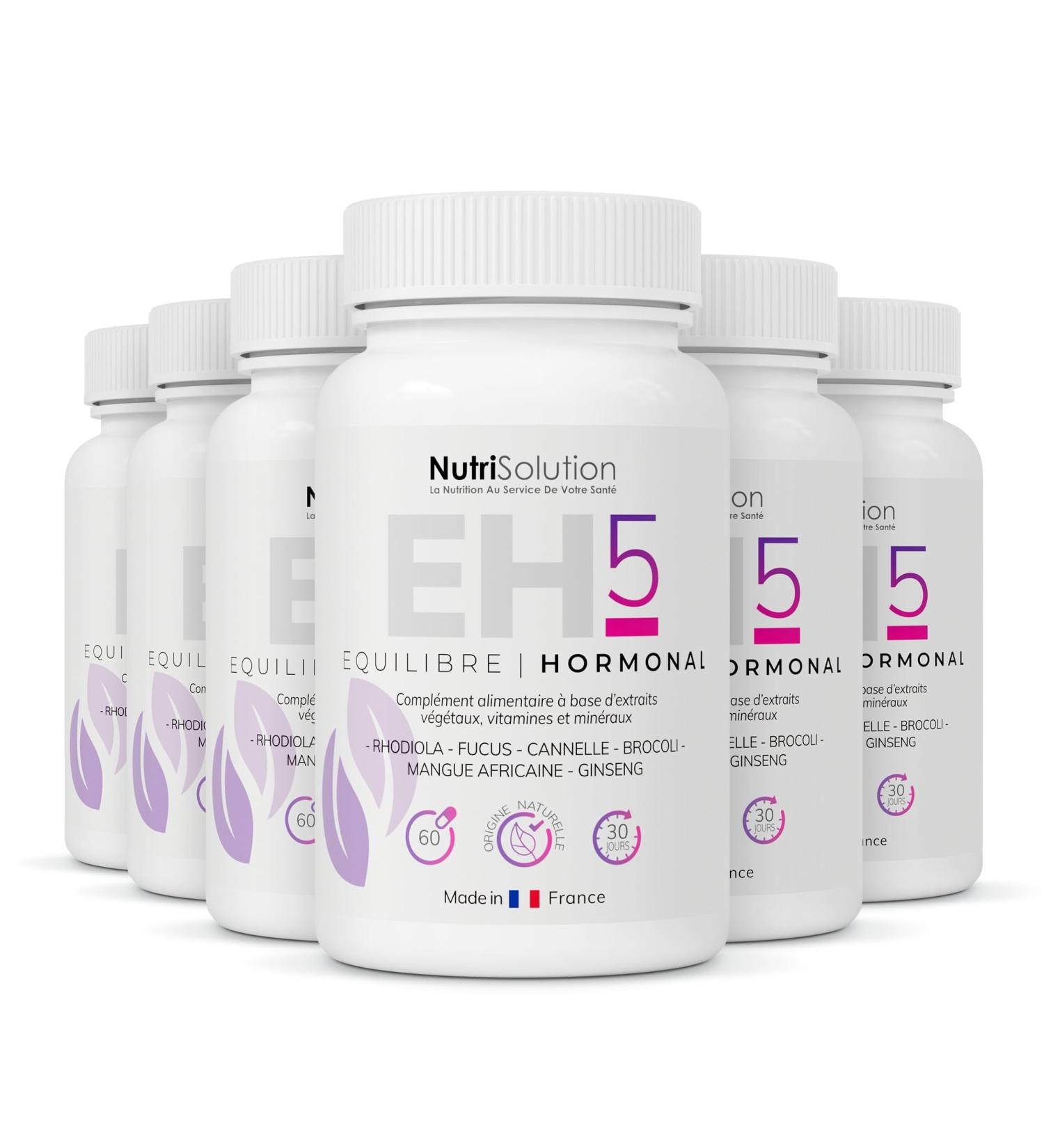 Hormonal Balance 5 by NutriSolution | Dietary Supplement Slimming Energy Hormones to Promote Natural Weight Loss | Made in France | 60 Capsules (6) - Buy Online on GoSupps.com