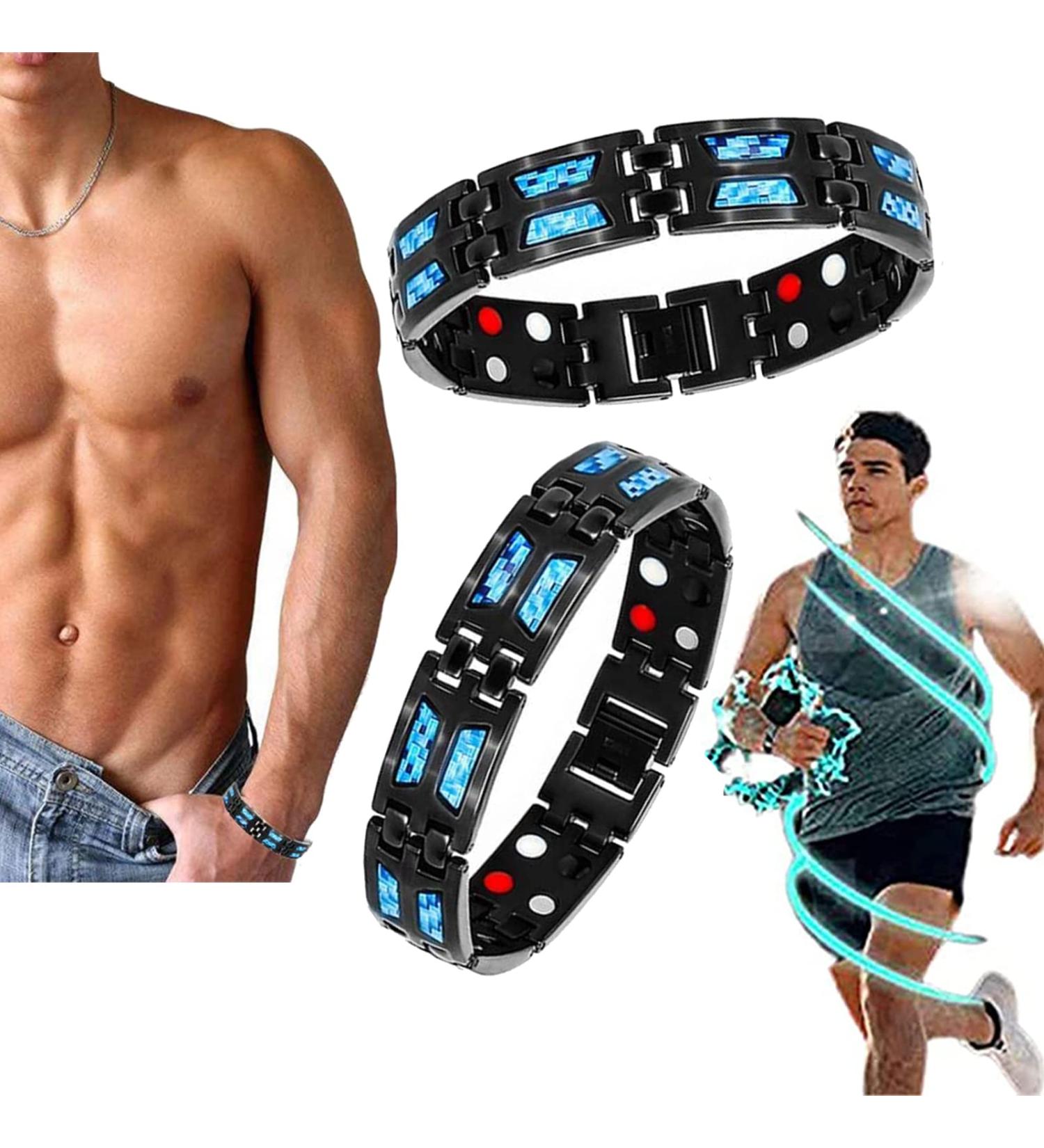 JXWYHH Carbonblue Magnet Bracelet Carbon Blue Titanium Magnetic Therapy Bracelet Ultra Strength Magnetic Therapy Bracelet Mensbody Slimmingmagnetic Bracelet Carbon Fiber Bracelet (2PCS) - Buy Online on GoSupps.com