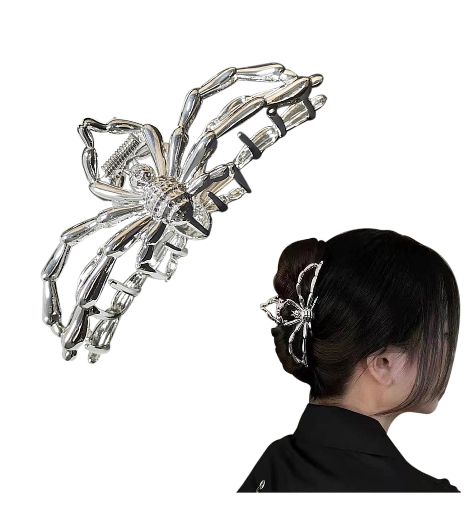 Silver Spider Claw Hair Clips for Women - Metal Non-slip Strong Hold Hair Jaw Clips - Buy Online on GoSupps.com