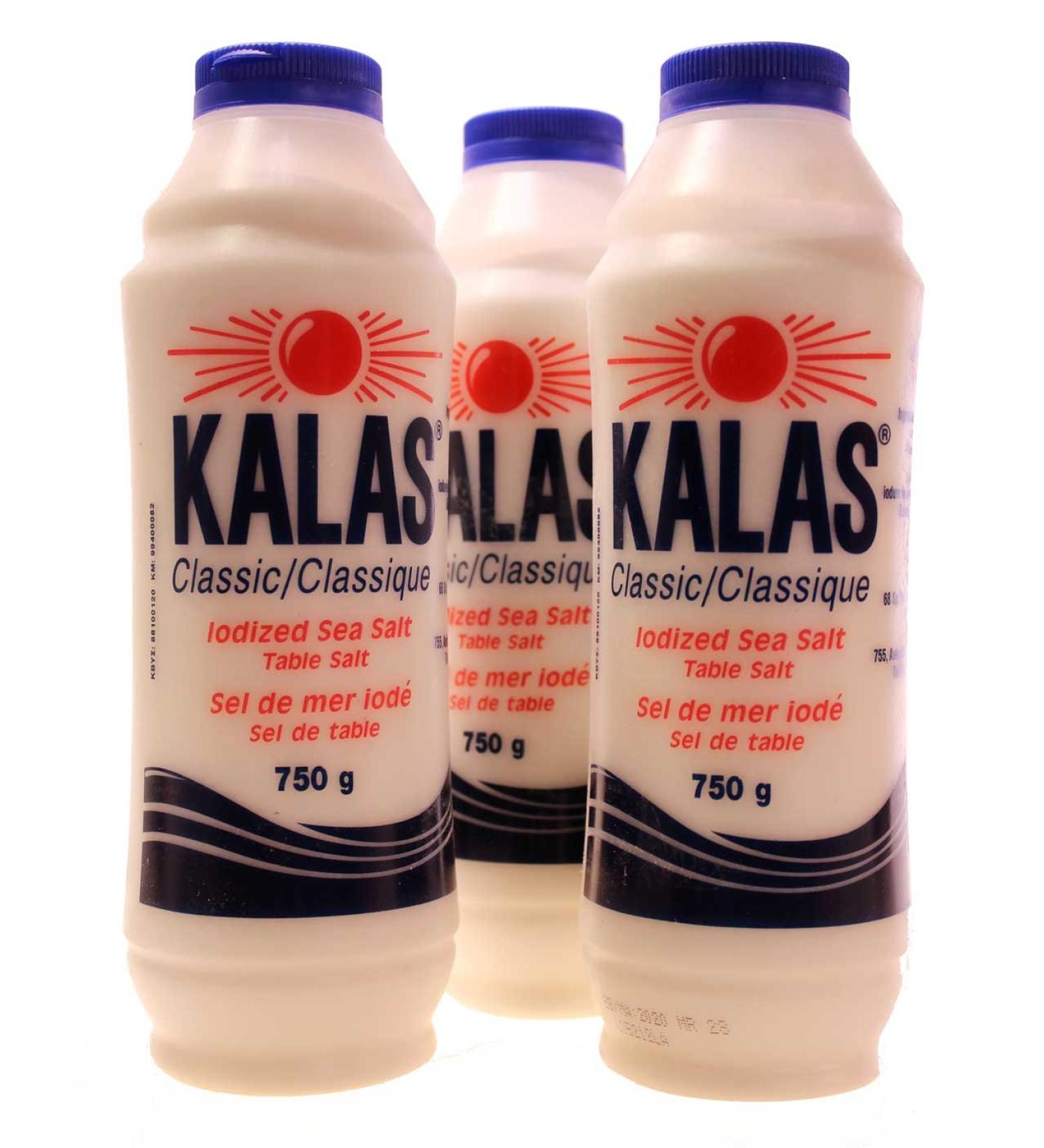 Kalas Classic Iodized Sea Salt 750g (3 Pack) / Sel de mer iod Kalas Classique 750g (Paquette de 3) - Buy Online on GoSupps.com