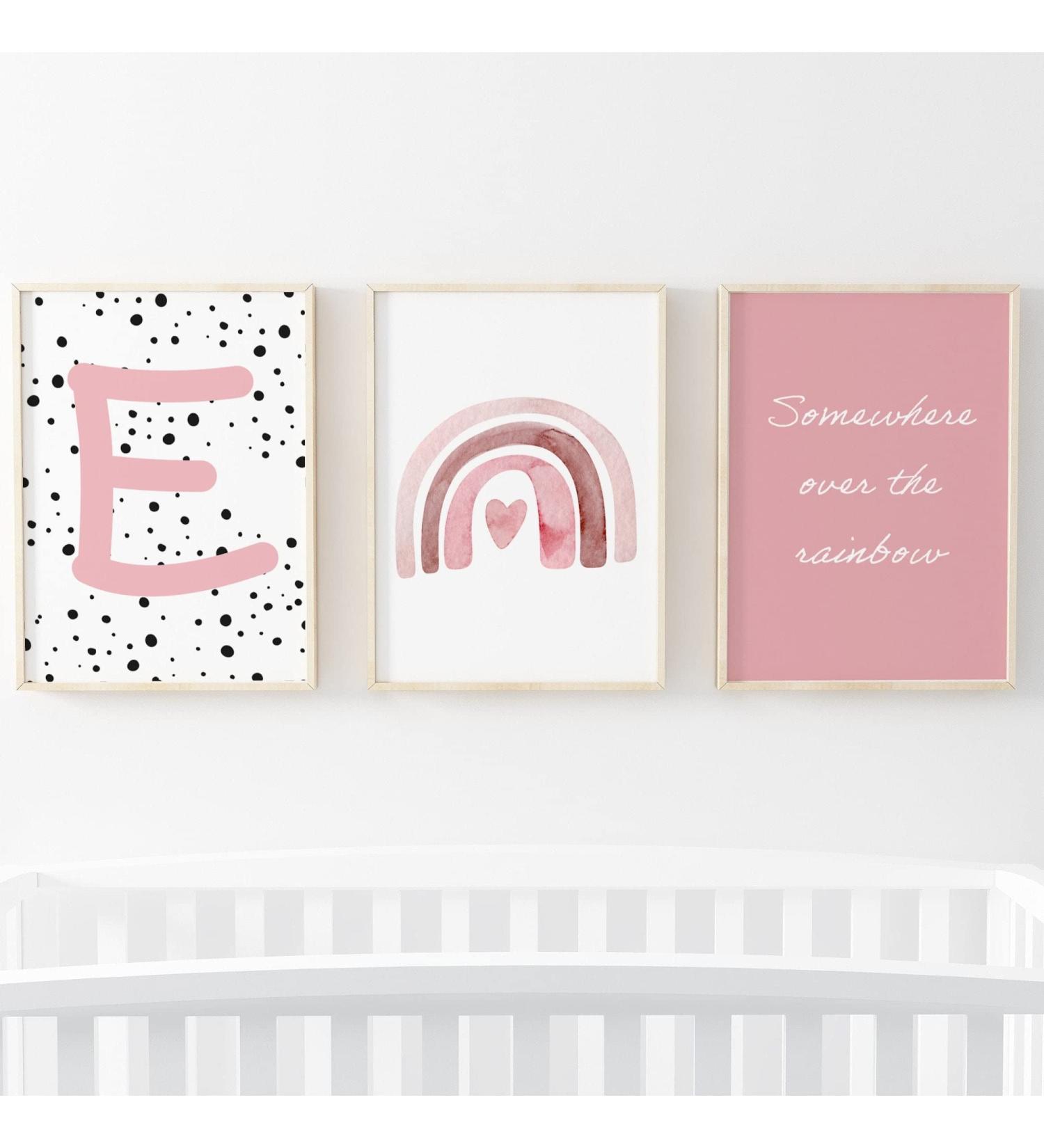 Pompom Prints Set - Rainbow Nursery Decor - Scandi Boho Style - Girls Bedroom - Playroom Wall Art (A4 size, Set of 3) - Buy Online on GoSupps.com