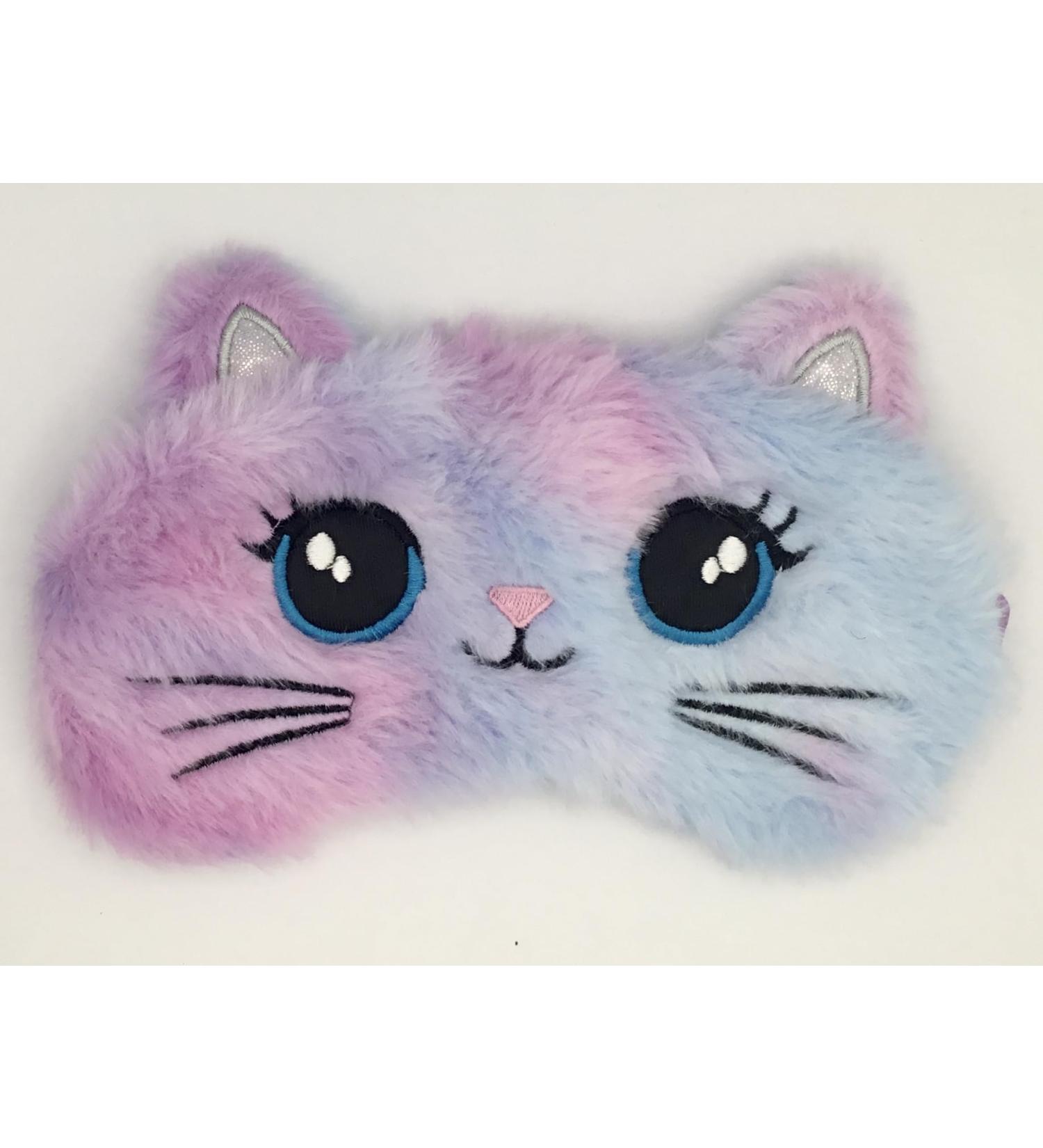 BE Cute Plush Sleep Mask Unicorn Cat Panda Bunny Kids Girls Women Gift Blindfold Eye Cover (Tie-dye Cat)