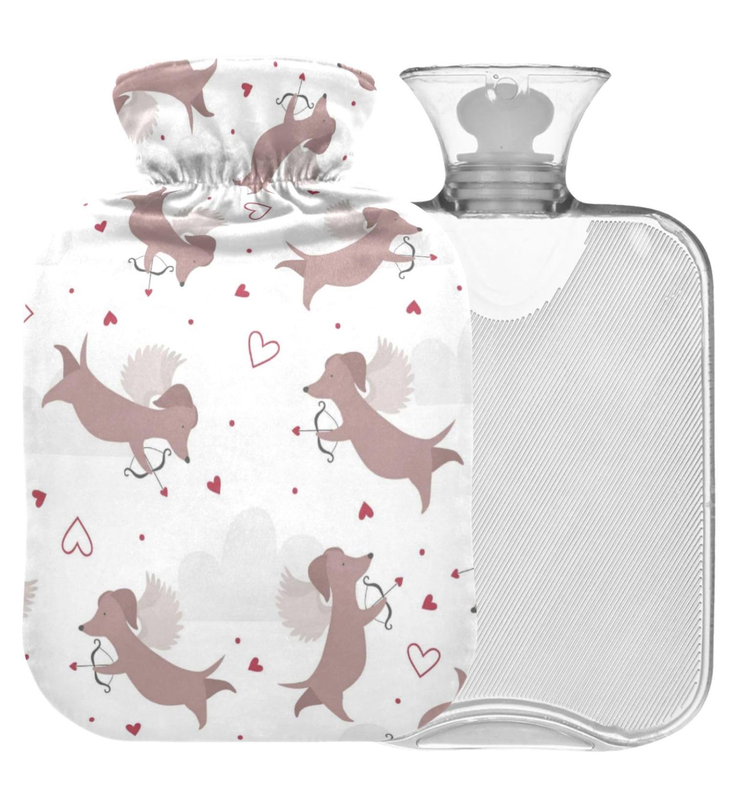 NAANLE Dachshund Hot Water Bottle 1L Warm Water Bottle for Pain Relief Heat & Cold Therapy Ideal for Bed Hand & Foot Comfort - Buy Online on GoSupps.com