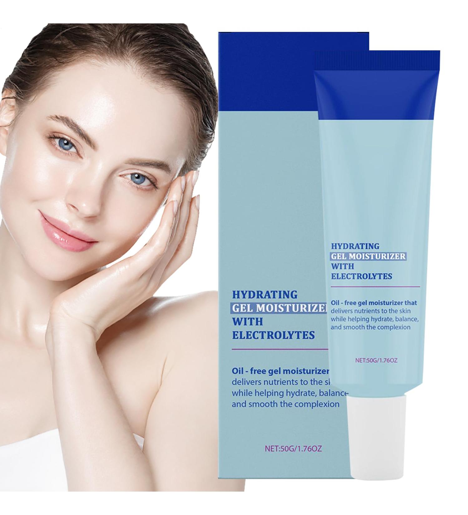 Gel Face Cream Multifunctional Moisturizing Cream Light Moisturizing Gel with Electrolytes for Female Skin Day and Night Care and Oily Skin - Buy Online on GoSupps.com