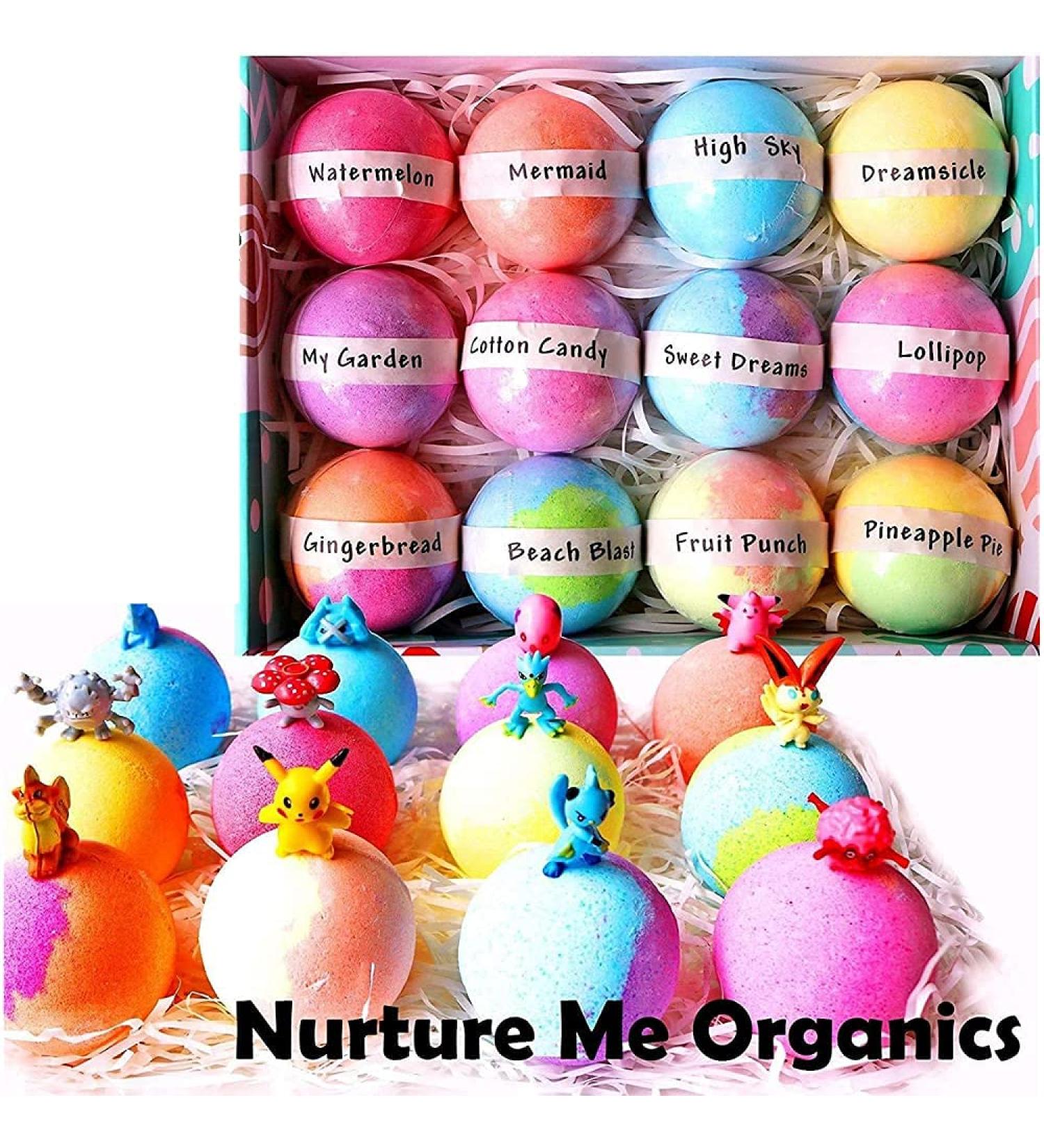 Kids Bath Bombs Gift Set - 12 Large Bombs with Surprise Inside | Fun Bath Time Toys for Boys & Girls | Perfect Birthday Gift Box - Buy Online on GoSupps.com