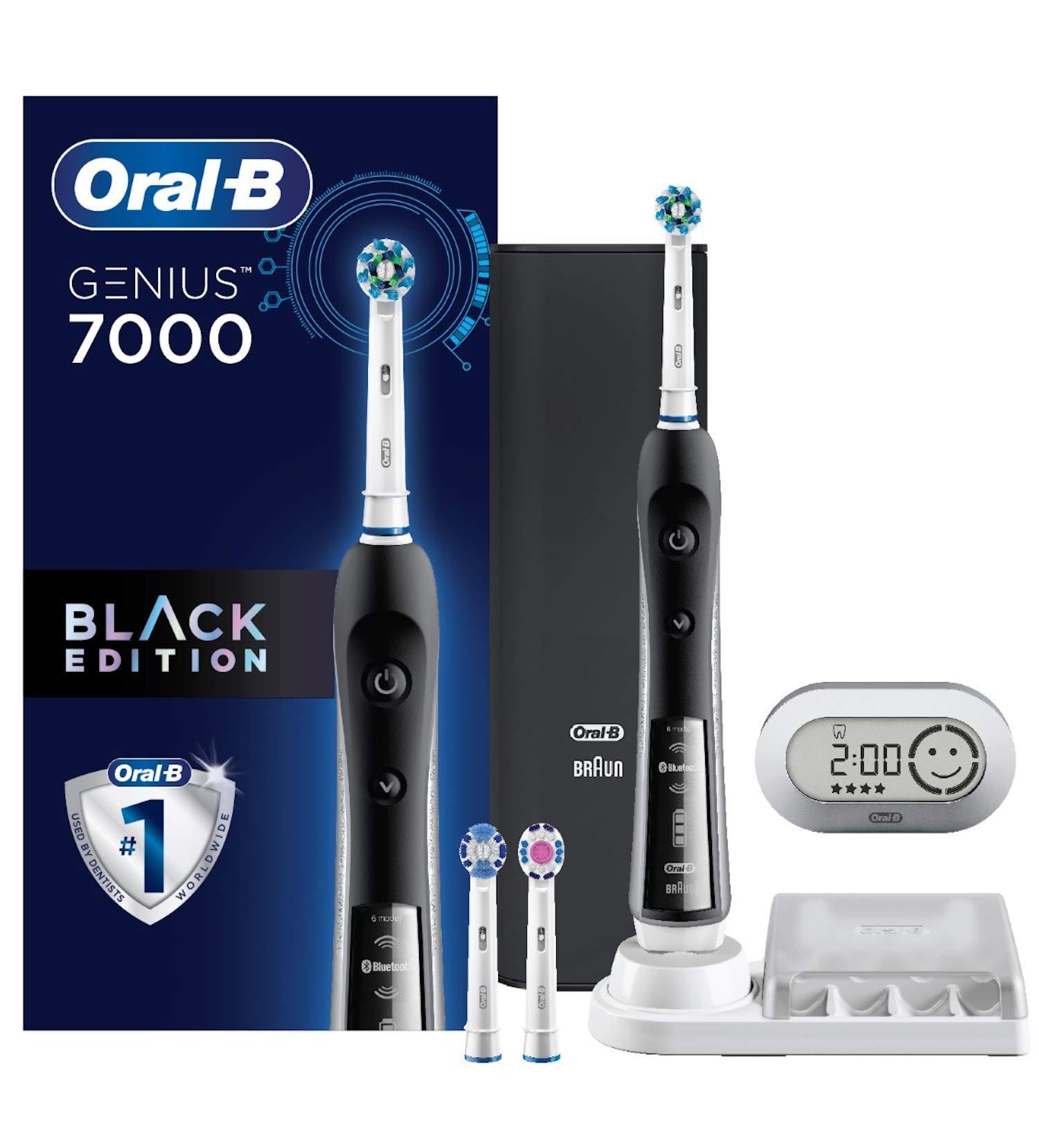 Oral-B 7000 SmartSeries Black Electronic Power Rechargeable Toothbrush | Bluetooth Connectivity | Braun | 8 Piece Set - Buy Online on GoSupps.com