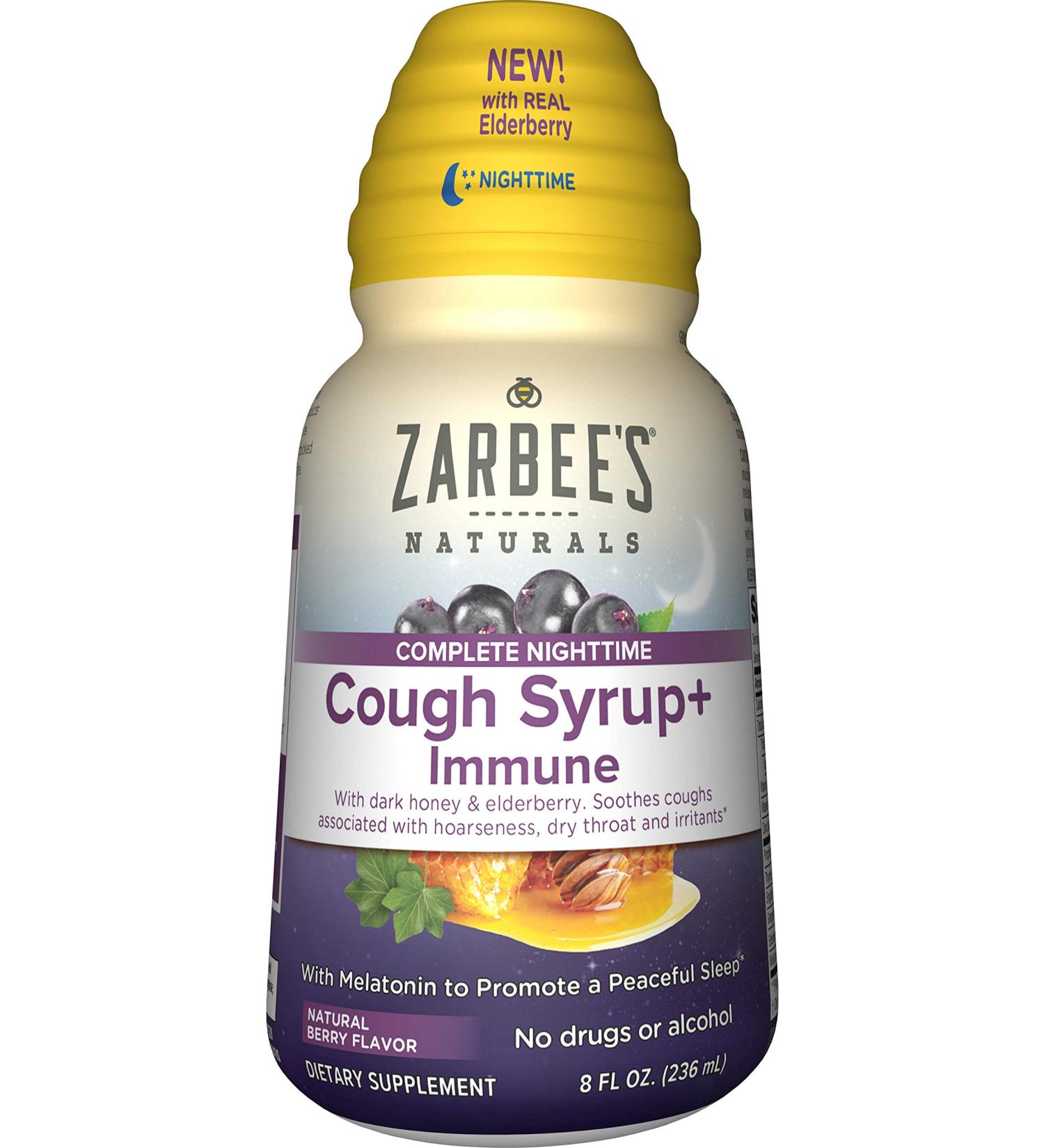 Zarbee's Complete Nighttime Cough Syrup + Immune Support - Natural Berry 8 fl oz - Buy Online on GoSupps.com