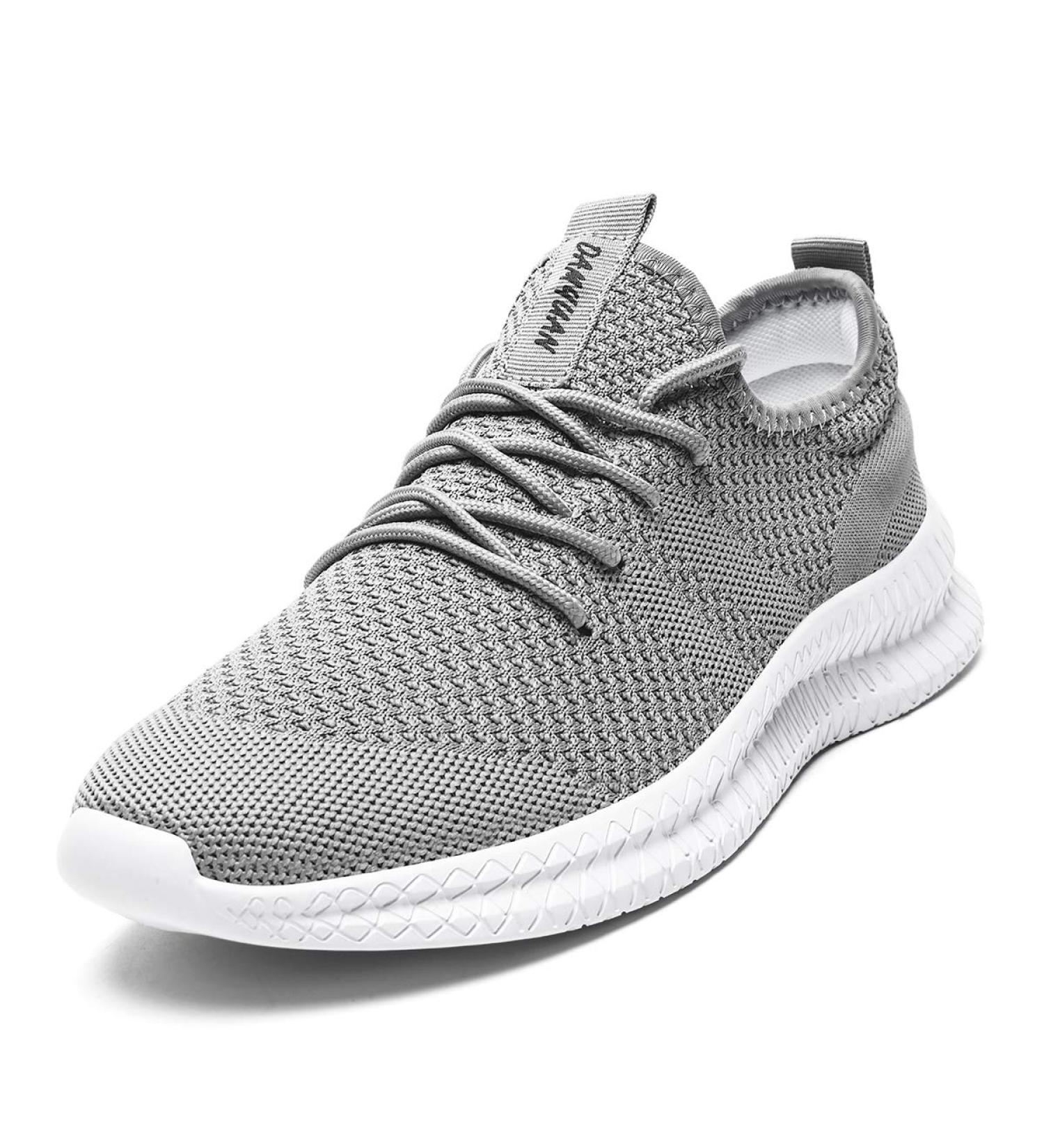 Tvtaop Men's Running Sneakers - Non-Slip Breathable Sports Shoes for Outdoor Jogging - Black & Gray Size 42 EU - Buy Online on GoSupps.com