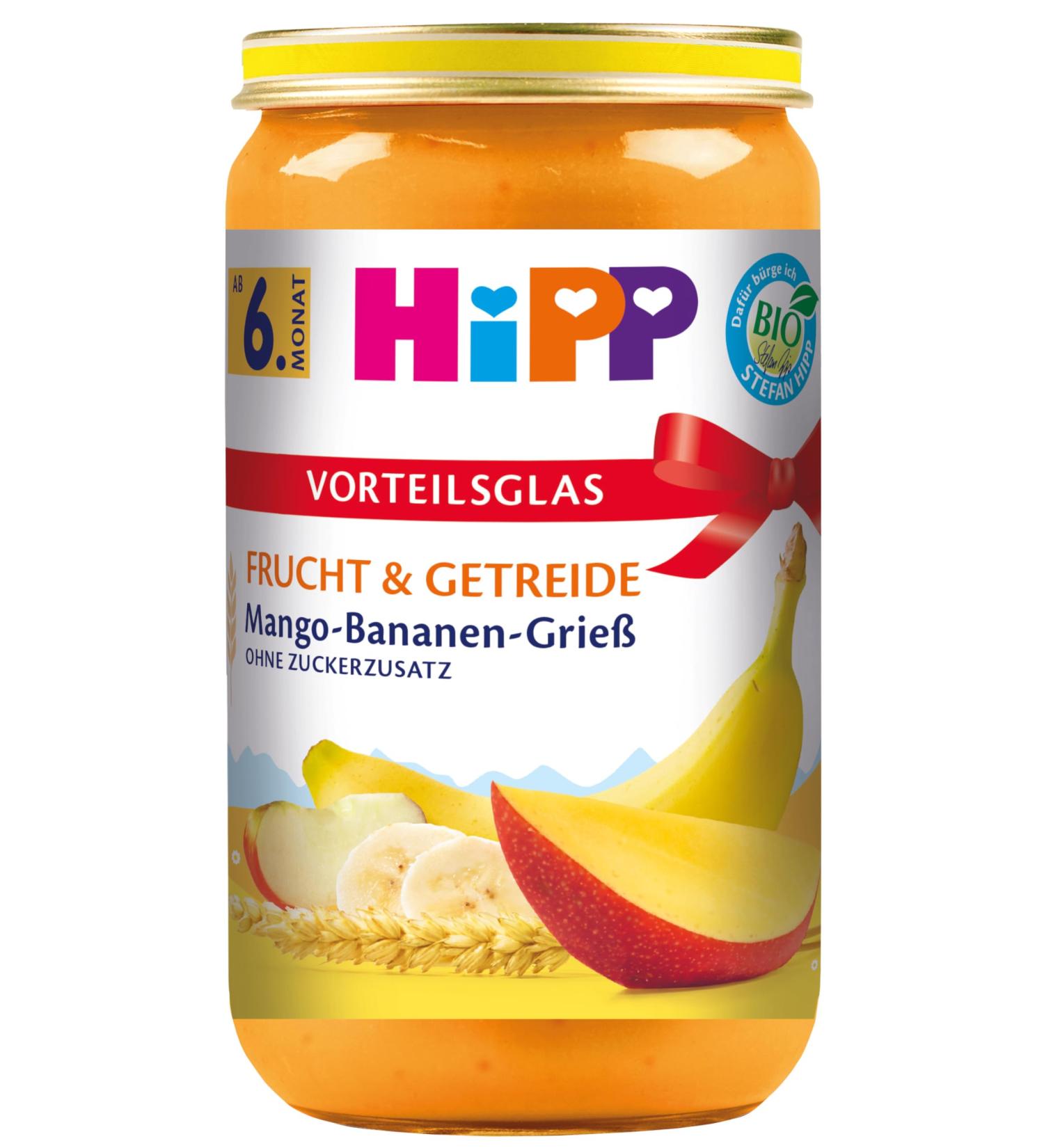 HiPP Organic Fruit & Grain Mango-Banana Semolina Pack of 6 (6 x 250g)
