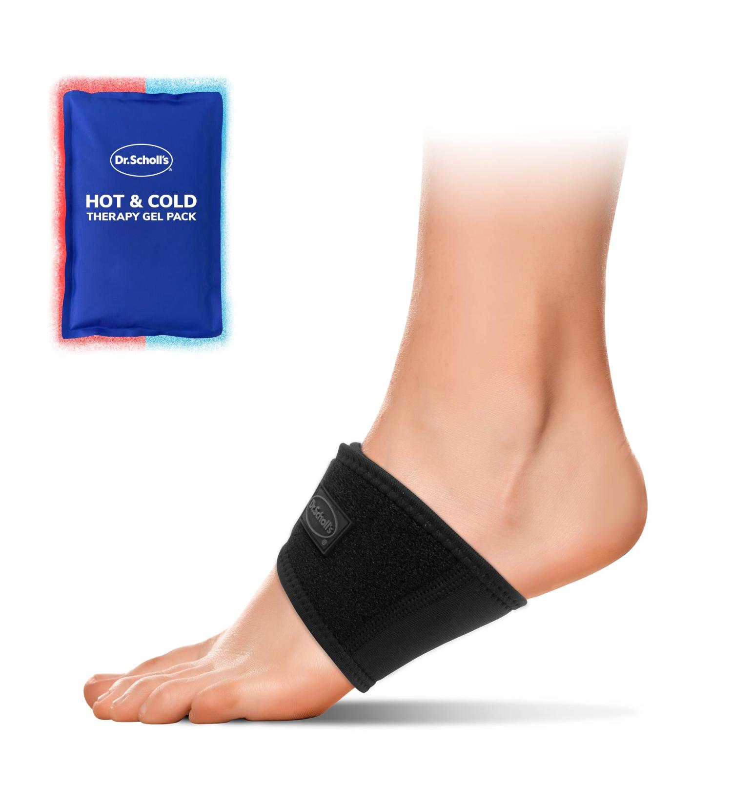 Dr. Scholl's Hot & Cold Adjustable Arch Sleeve for Custom Foot Support & Pain Relief - Lightweight Dual Temperature Therapy - Buy Online on GoSupps.com