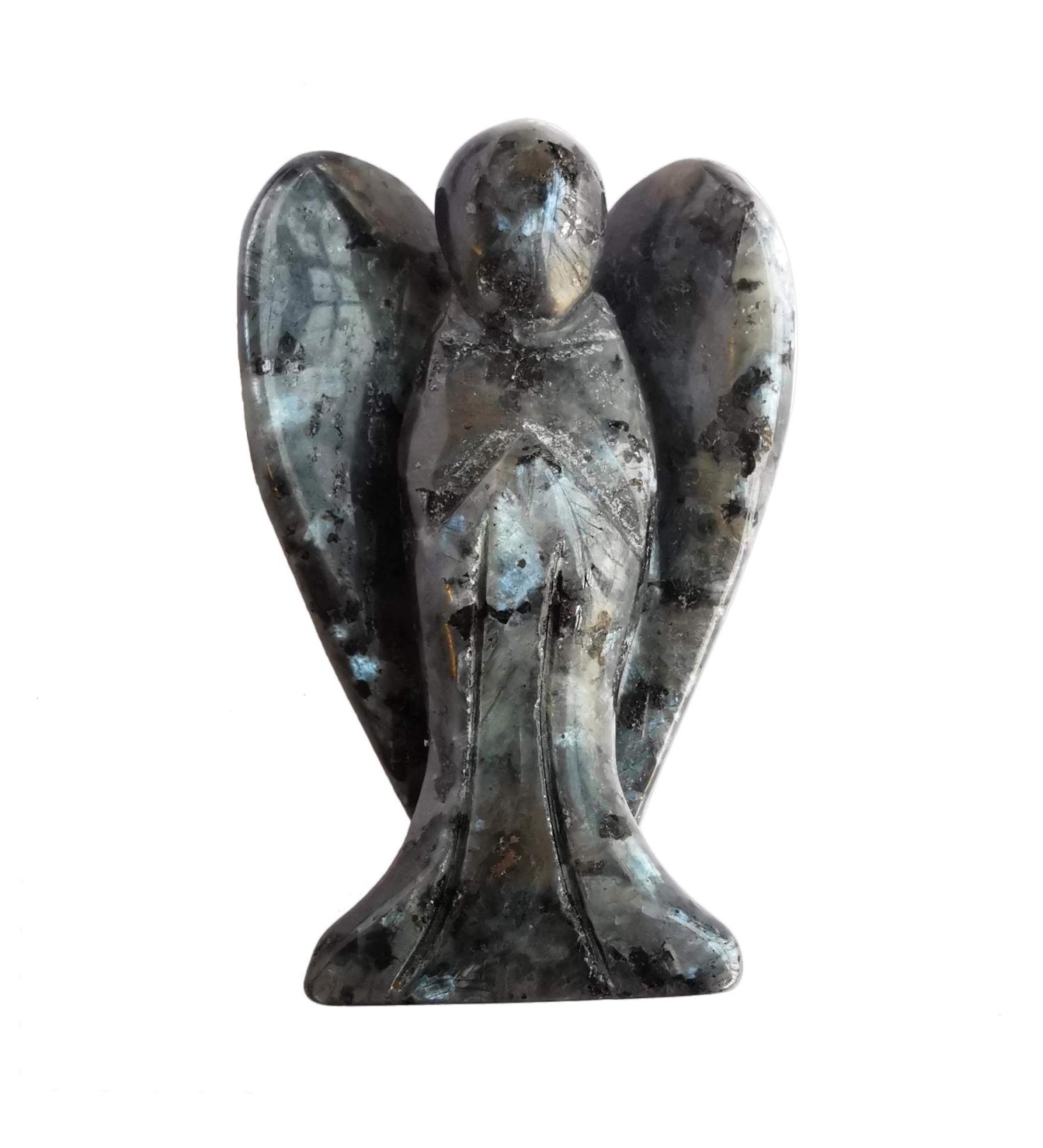 Lovionus89 Labradorite Guardian Angel Statue - Hand-Carved 5cm Healing Crystal Figure for Home D cor - Buy Online on GoSupps.com