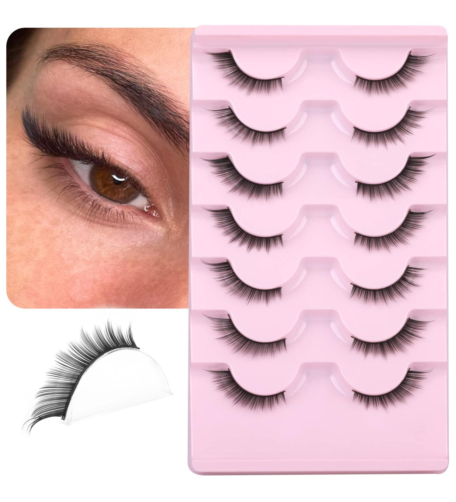 ALICROWN A- Angel Wing Half Lashes - Natural Look Wispy Fake Eyelashes - Cat Fox Eye Mink 3/4 Corner Lashes - 7 Pairs - Buy Online on GoSupps.com
