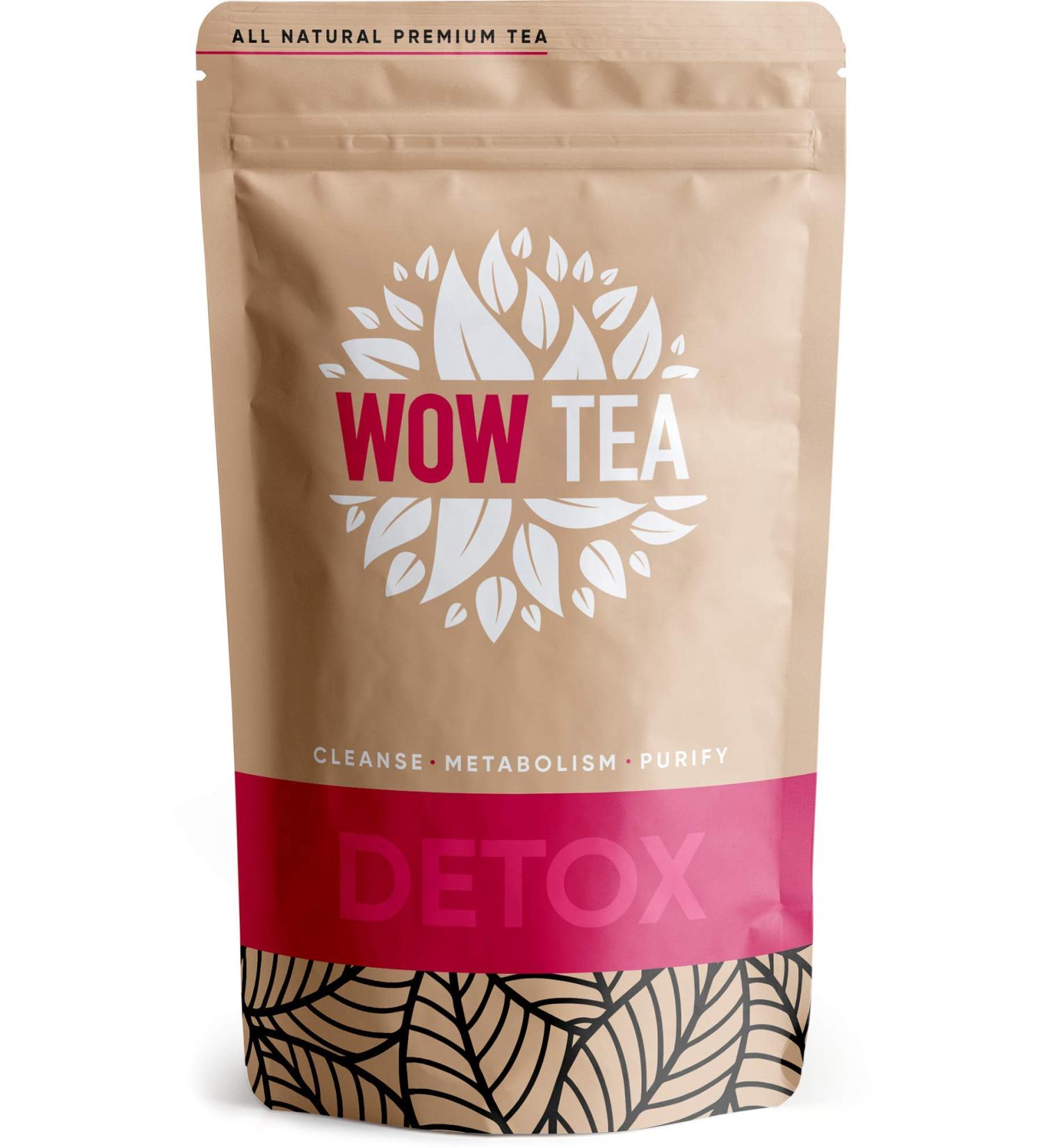 Wow Tea Detox - 21-Day Detox Tea for Weight Loss & Deep Body Cleanse | Yerba-Mate & Green Tea Blend | 150g Detoxification Cure - Buy Online on GoSupps.com