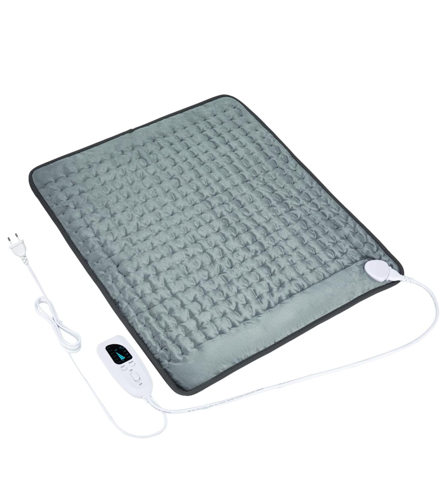 Heating Cushion 50x60cm - Soft Flannel Heat Pad with Auto Shutdown for Back Neck Shoulder & Belly - Dark Gray - Buy Online on GoSupps.com