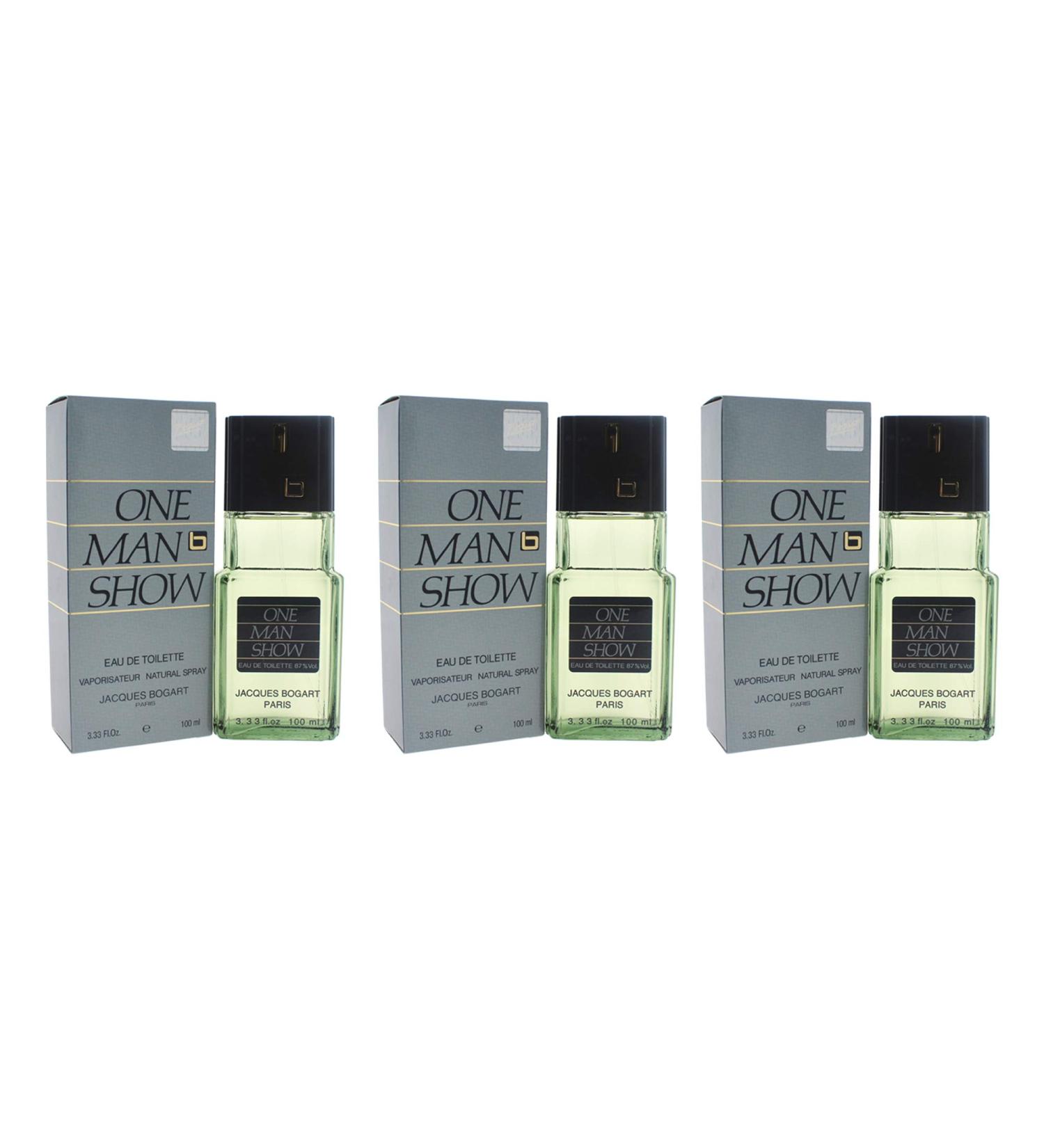 One Man Show By Jacques Bogart For Men. Eau De Toilette Spray 3.3 Ounces (Pack of 3)