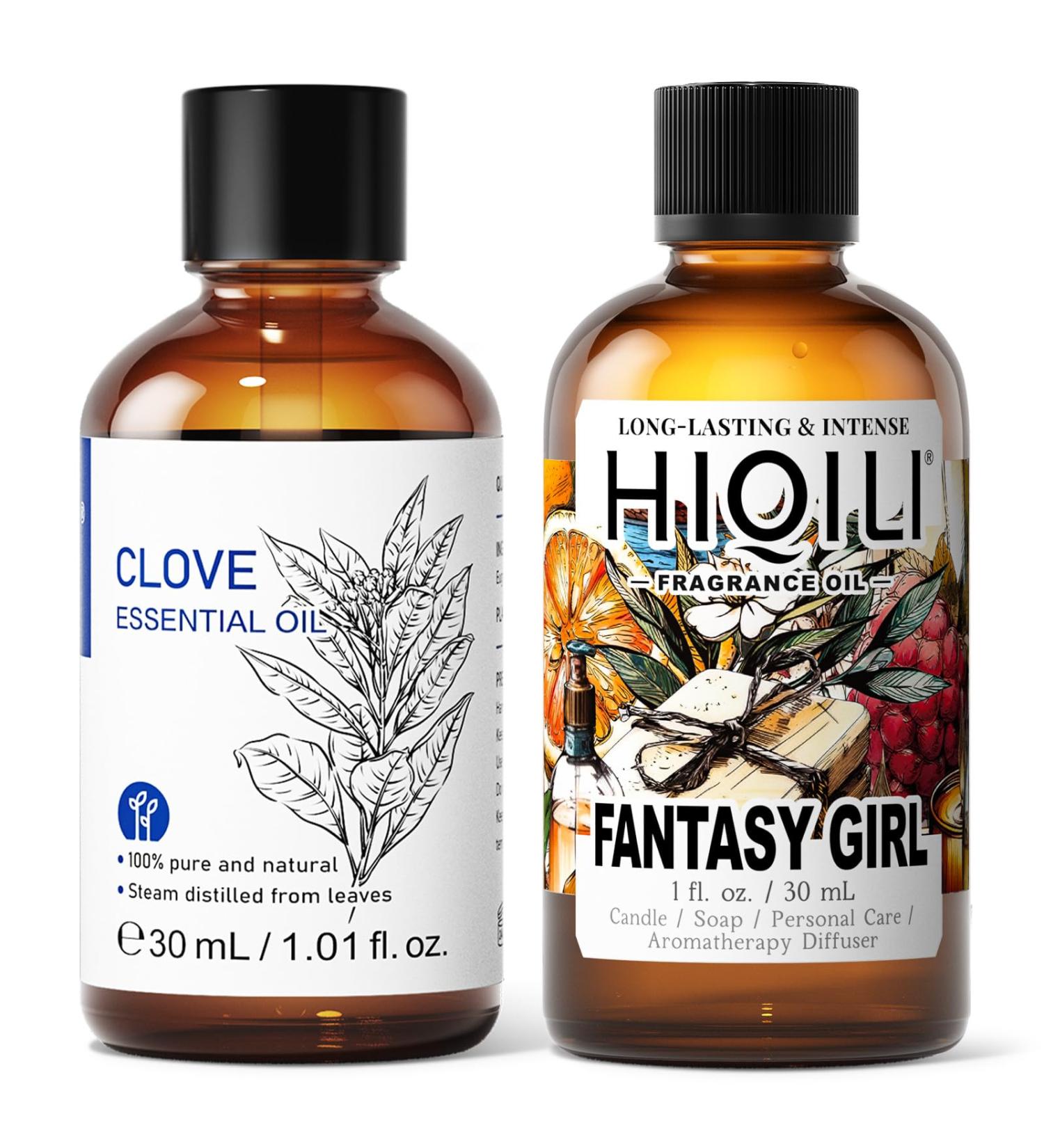 HIQILI 30ML Clove Essential Oil & 30ML Fantasy Girl Fragrance Oil for DIY Diffuser - Buy Online on GoSupps.com