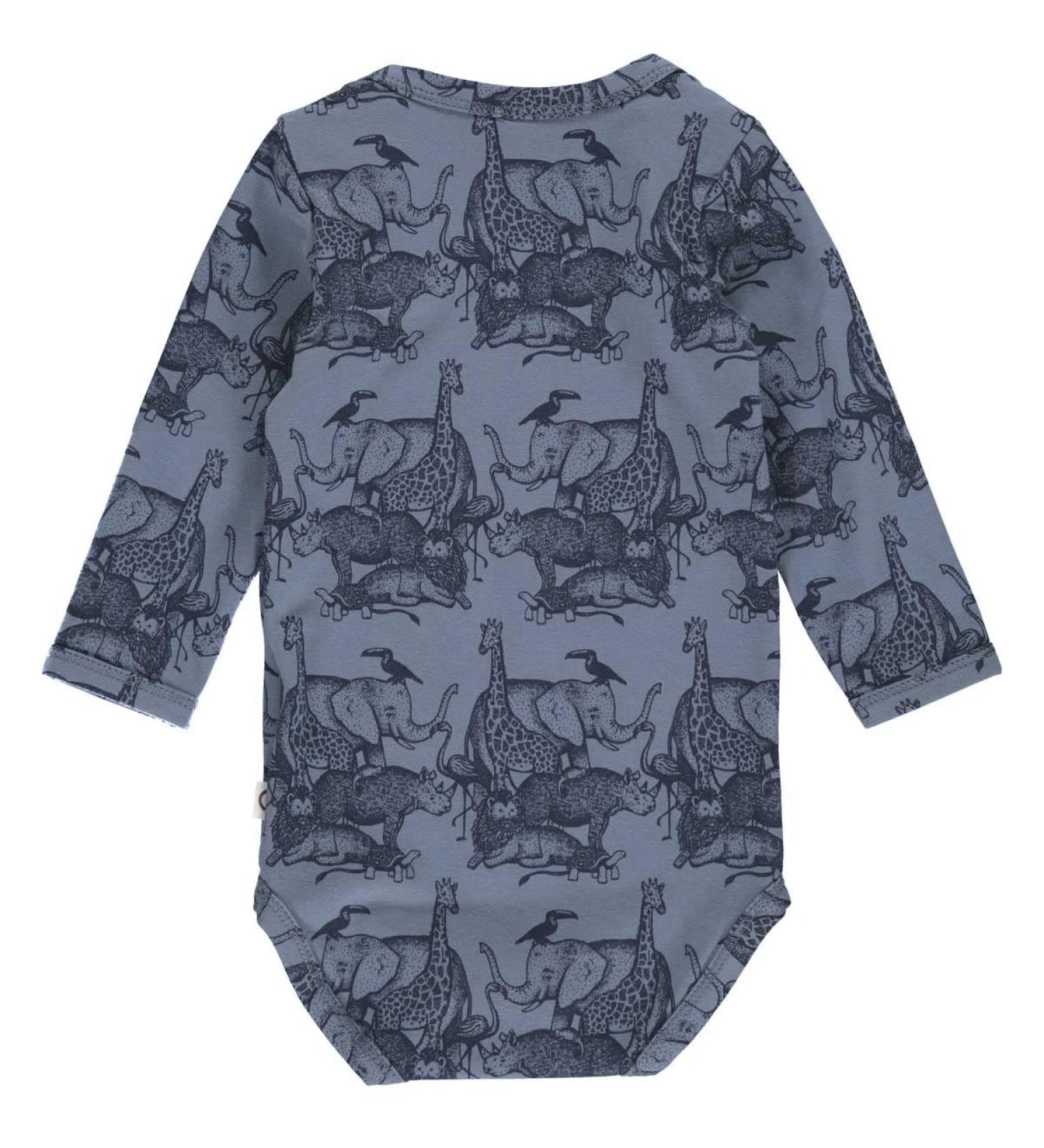 M sli by Green Cotton Baby Boys Savannah Body and Toddler Sleepers 68 Dusty Blue