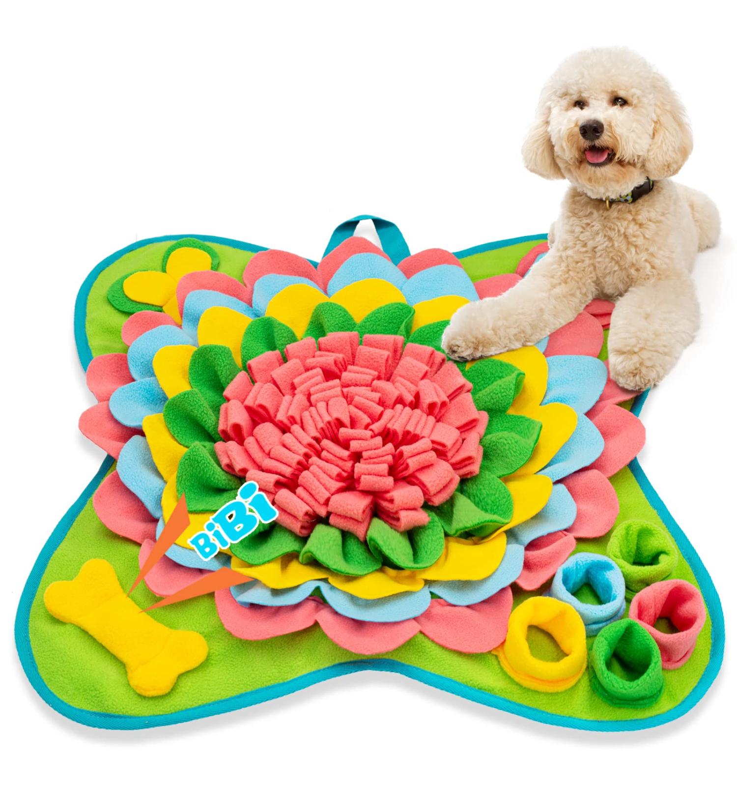 Meilzer Snuffle Mat for Dogs - Interactive Pet Feeding Mat for Small/Medium Breeds - Non-Slip/Durable Dog Puzzle Toy - Encourages Natural Foraging Skills - Pink - Buy Online on GoSupps.com