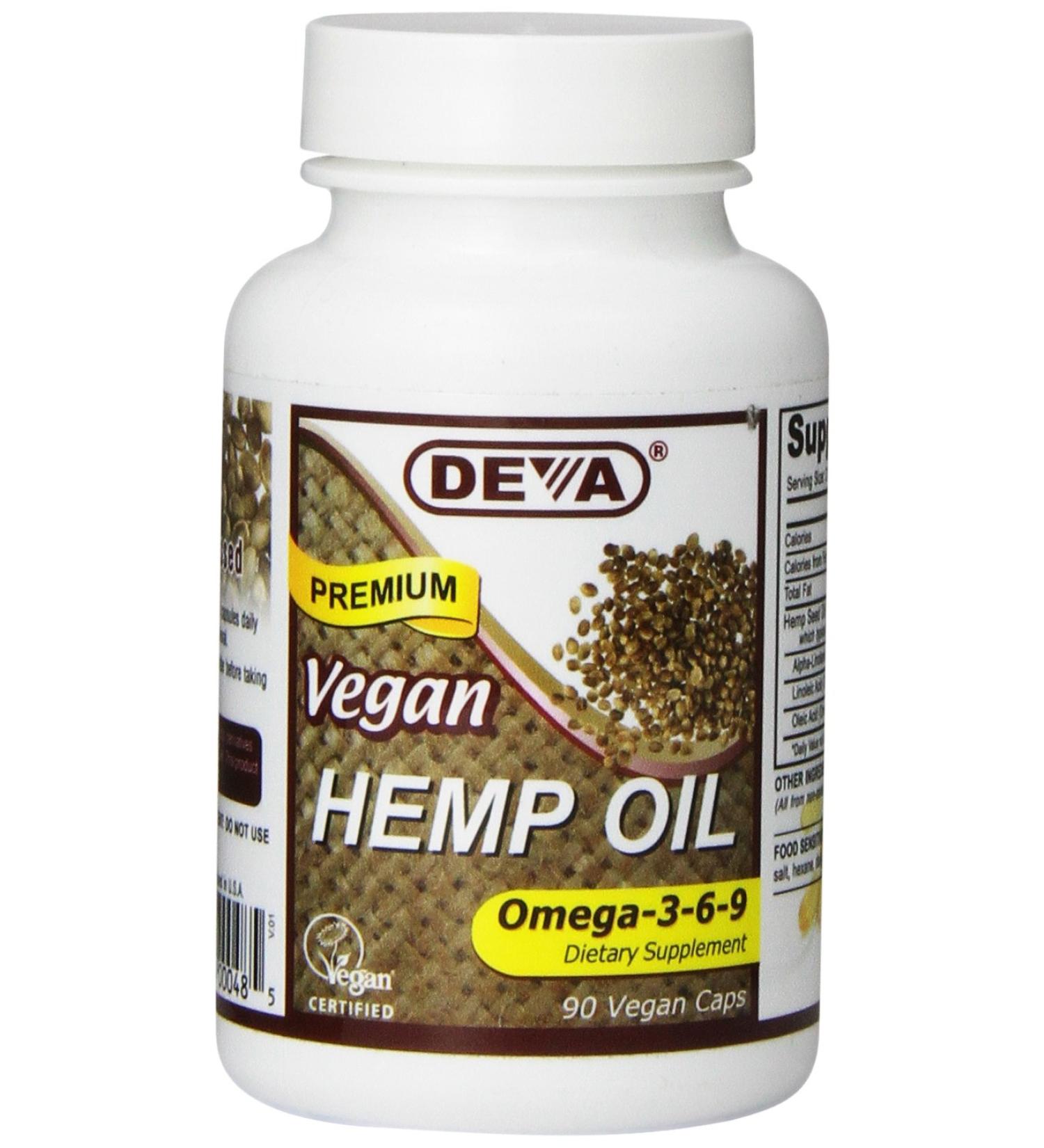 Deva Nutrition Vegan Hemp Oil Capsules - 90 Count | Pure Plant-Based Wellness - Buy Online on GoSupps.com
