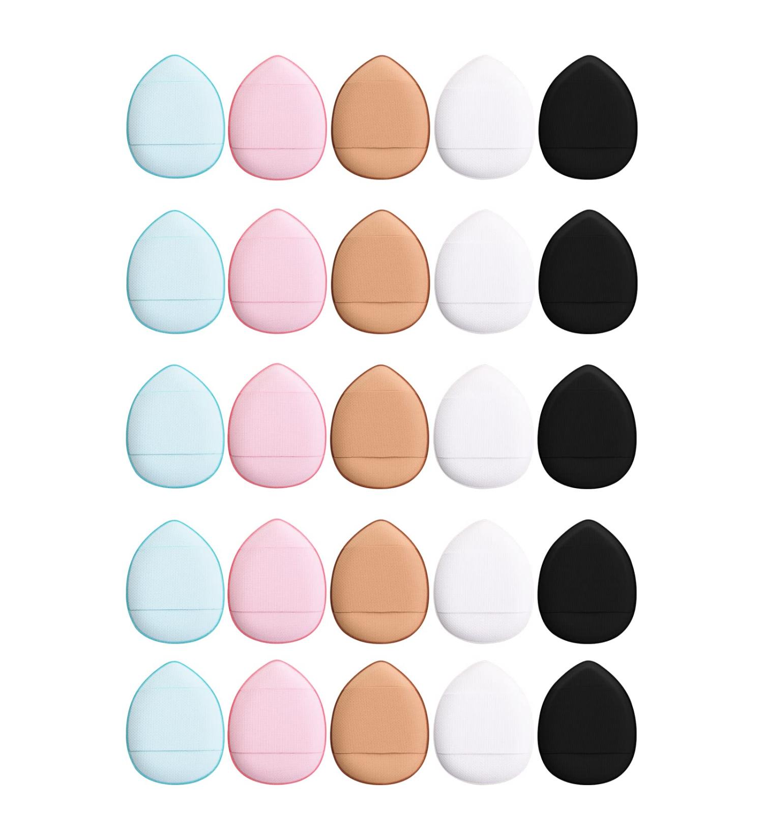 Sibba 25 Pack Puff Sponges - Beauty Blending Makeup Applicators for Liquid Foundation & Eye Makeup - Soft Pads in White Powder Black and Haut - Buy Online on GoSupps.com