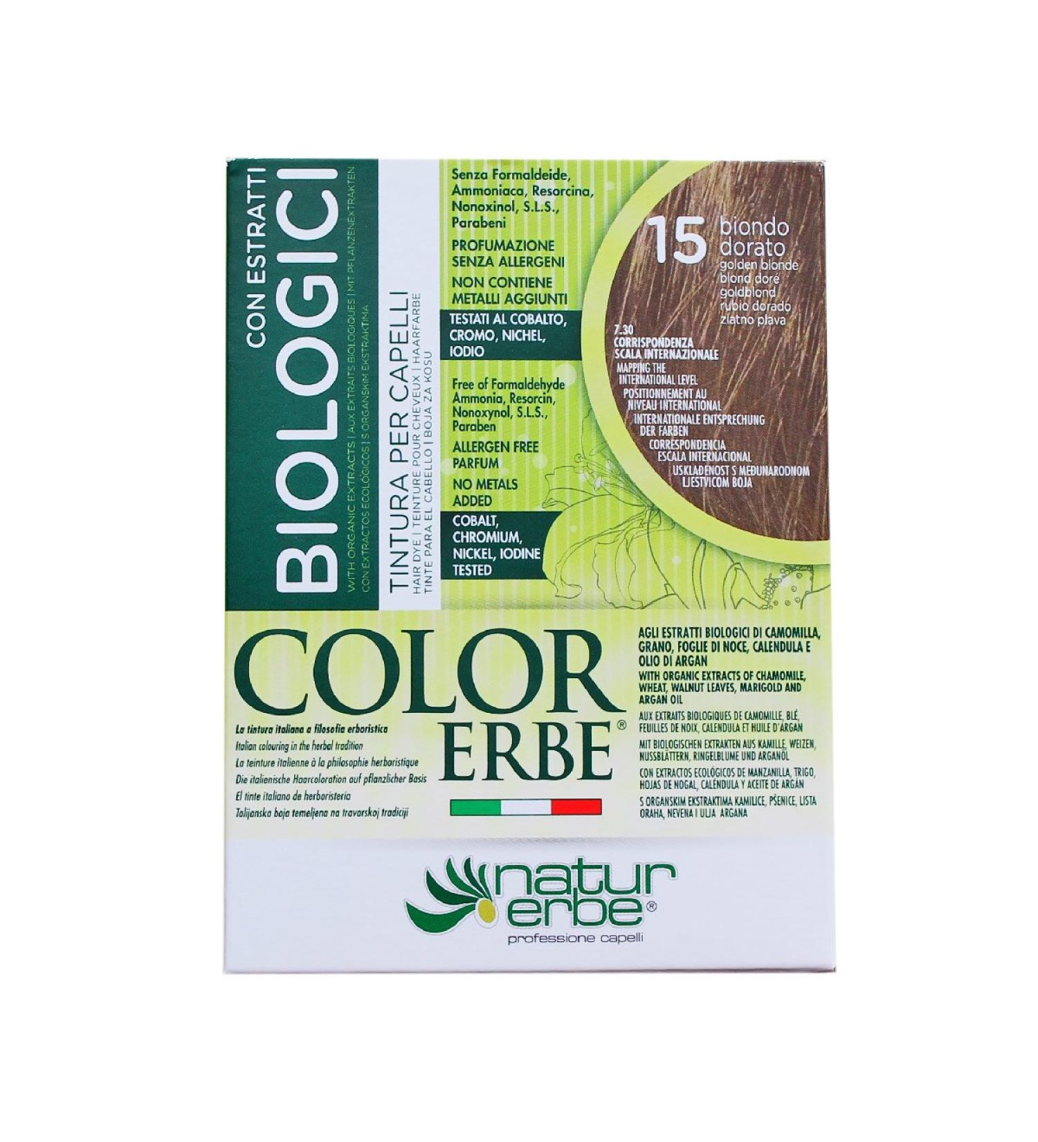 naturerbe Color Herb Extracts Bio Dyeing 15 Golden Blonde - Buy Online on GoSupps.com