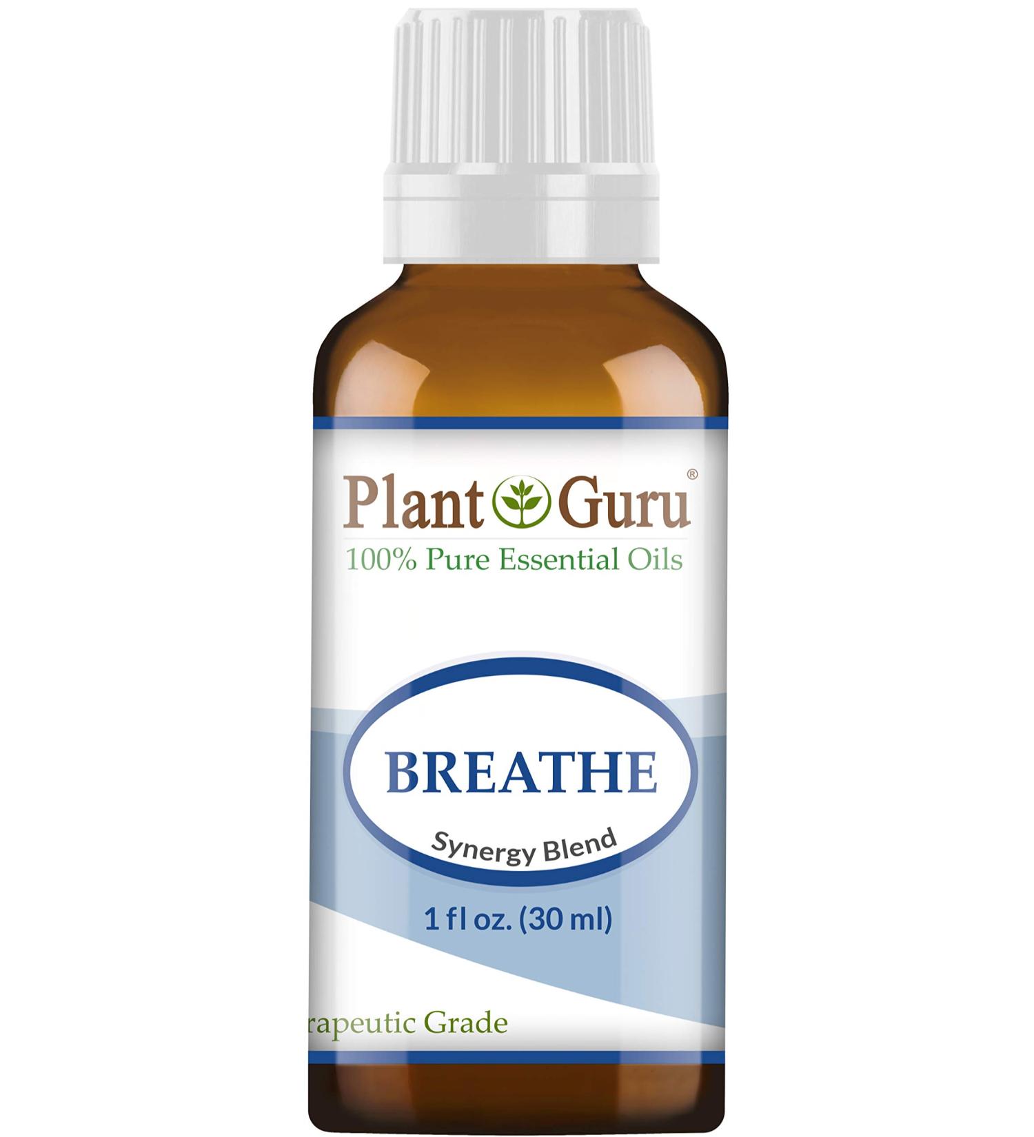 Plant Guru Breathe Synergy Blend 1 oz / 30 ml Pure Therapeutic Grade Essential Oil Respiratory Support