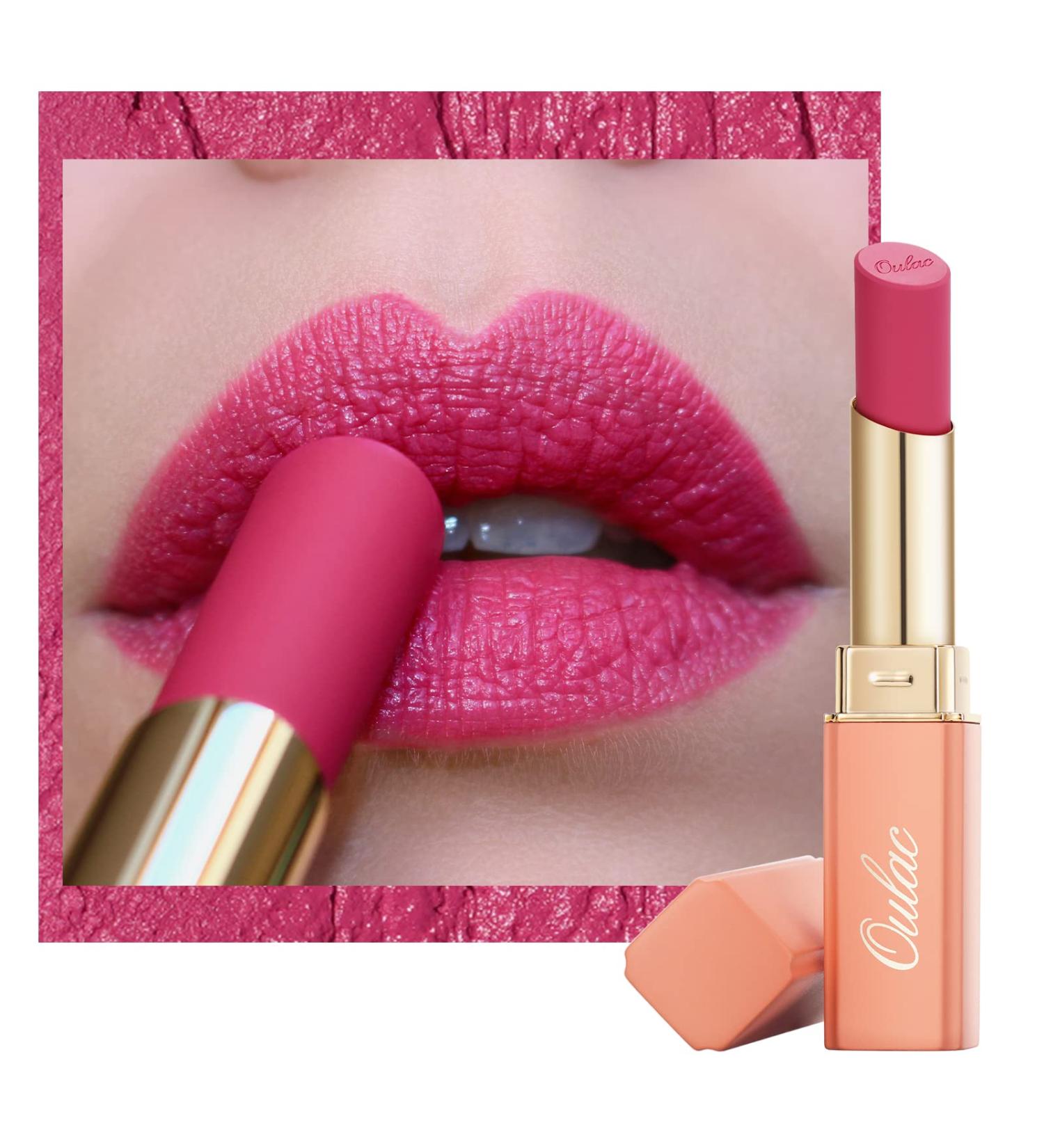 Oulac Rose Pink Creamy Matte Lipstick | Soft Satin Finish, Moisturizing Formula | Enriched with Rose Oil | Vegan & Cruelty-Free | 3.6g (Y07) Secret Life - Buy Online on GoSupps.com