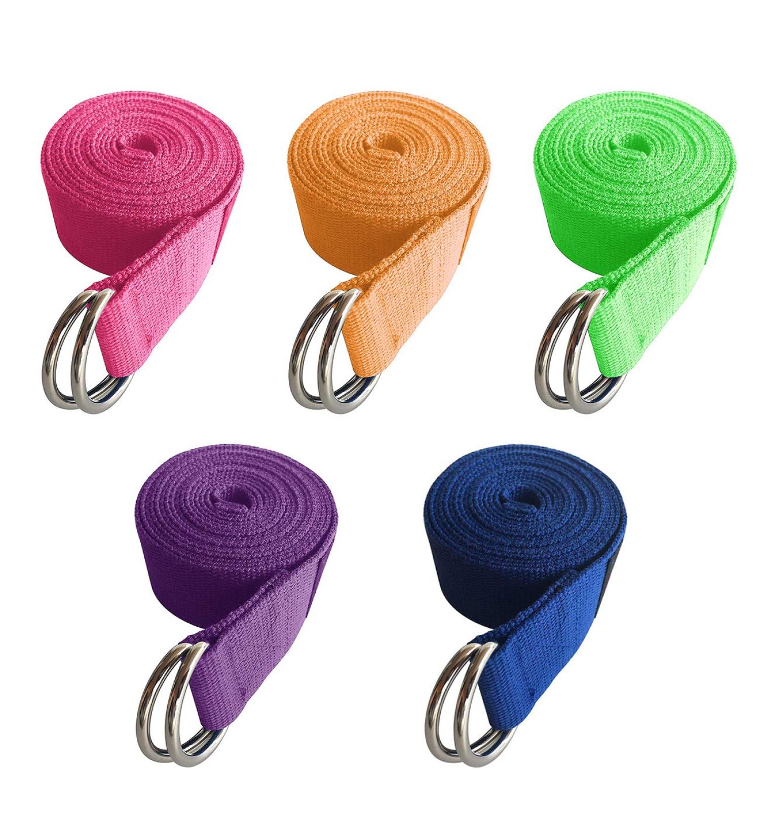 Uheng 5-Pack Yoga Exercise Straps - Adjustable D-Ring 8ft or 10ft for Pilates & Gym | Improve Flexibility & Balance in Yoga Fitness - Buy Online on GoSupps.com
