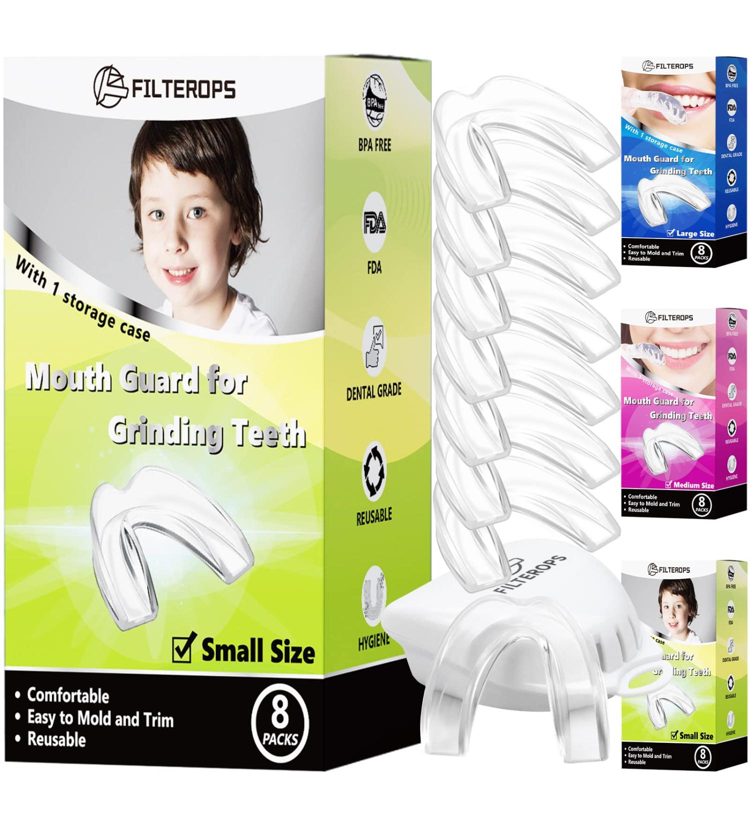 Filterops 8PCS Kids Moldable Night Guards for Teeth Grinding and Bruxism - Small Size for Athletic Activities and Teeth Whitening - Buy Online on GoSupps.com