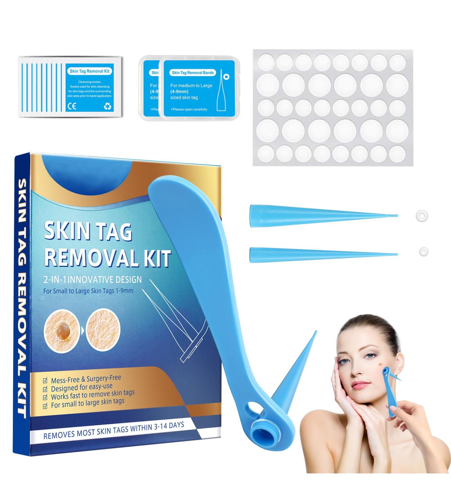 TYVOM 2-in-1 Skin Tag Removal Kit for Most Body Parts | Easy DIY at Home Skin Tag Removal Patches & Bands | Remove Small to Large Skin Tags (2mm-8mm) - Buy Online on GoSupps.com
