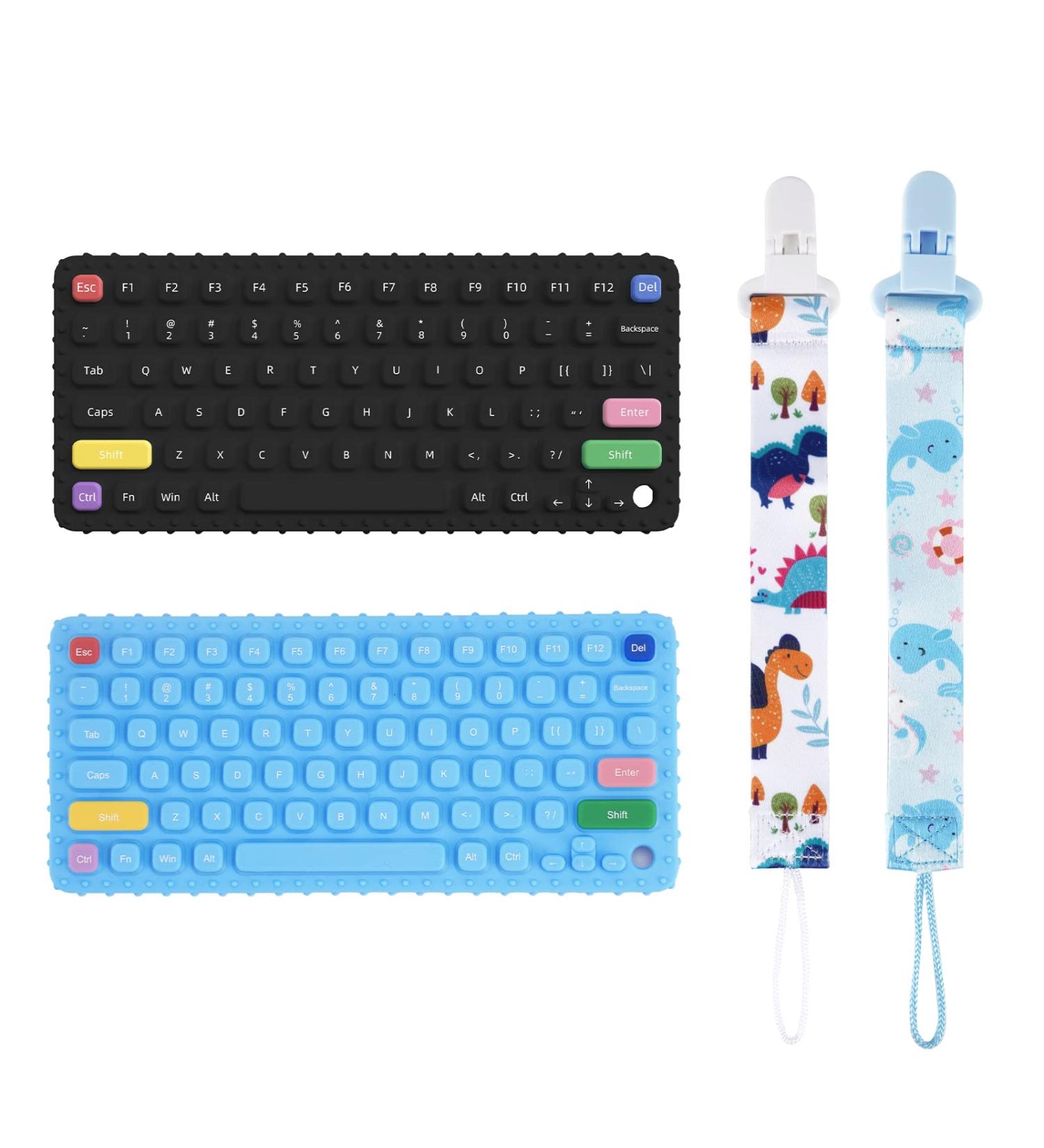 Silicone Teething Toys for Babies 6-18 Months - Robot & Keyboard Shape Teether Set for Boys and Girls - Toddler Chew Toys - Infant Sensory Gifts (2 Pack) - Buy Online on GoSupps.com
