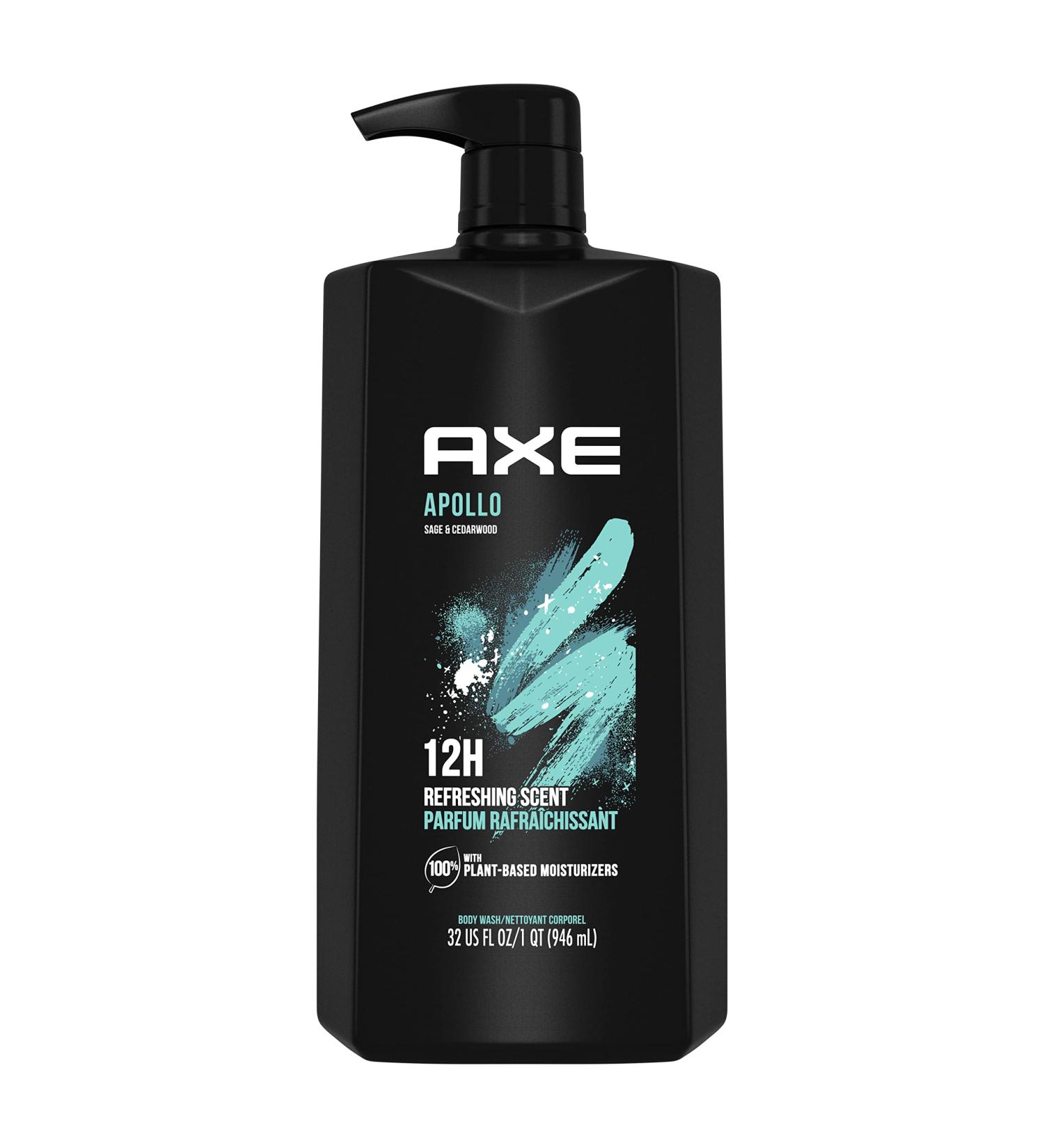 AXE Apollo Sage & Cedarwood Men's Body Wash 32 oz Pump - Odor-Busting Prebiotics - Buy Online on GoSupps.com