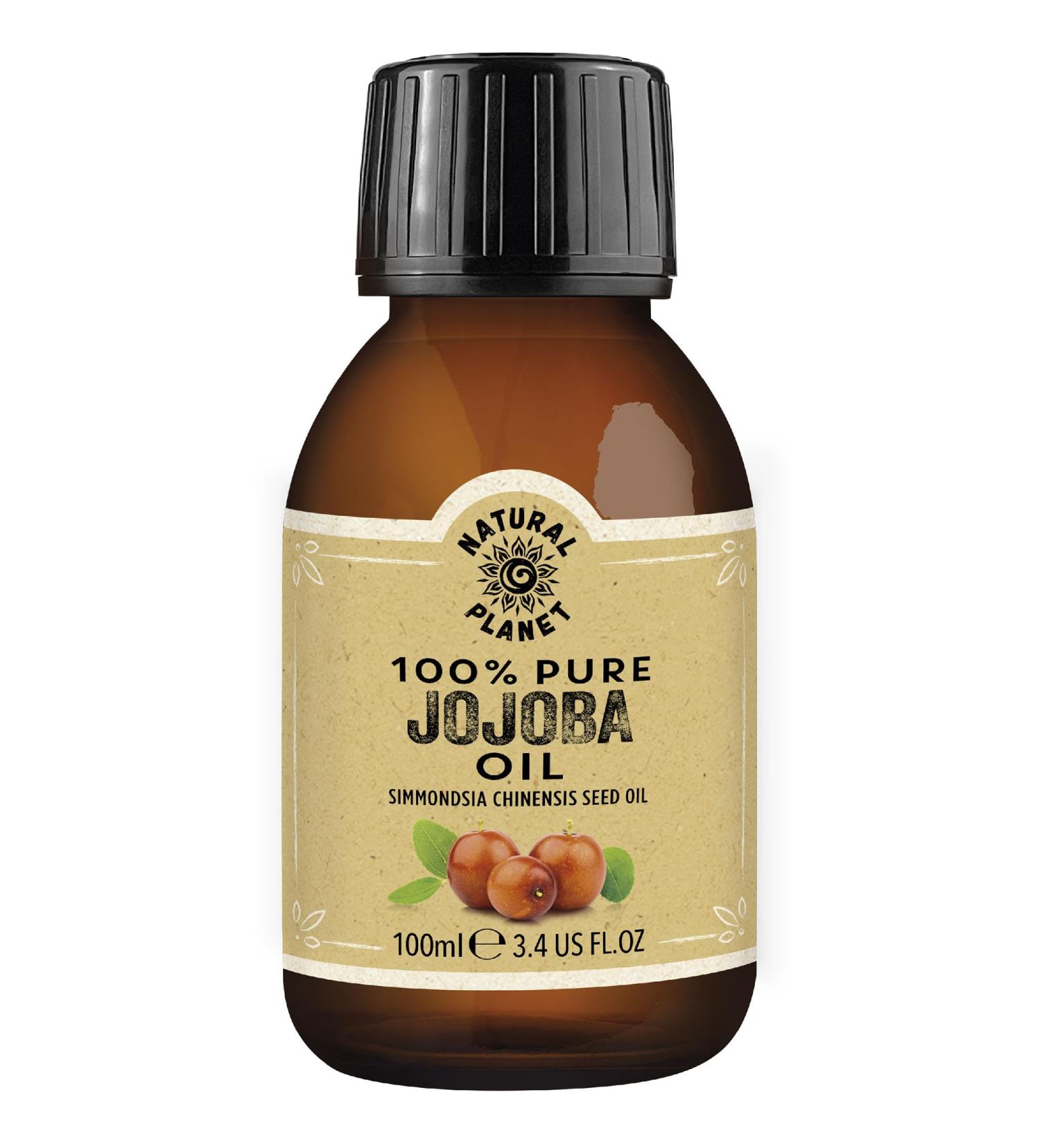 Natural Planet Jojoba Oil 100ml - Cold Pressed, 100% Pure & Vegan for Hair Growth, Eyebrow, and Eyelash Care - Buy Online on GoSupps.com