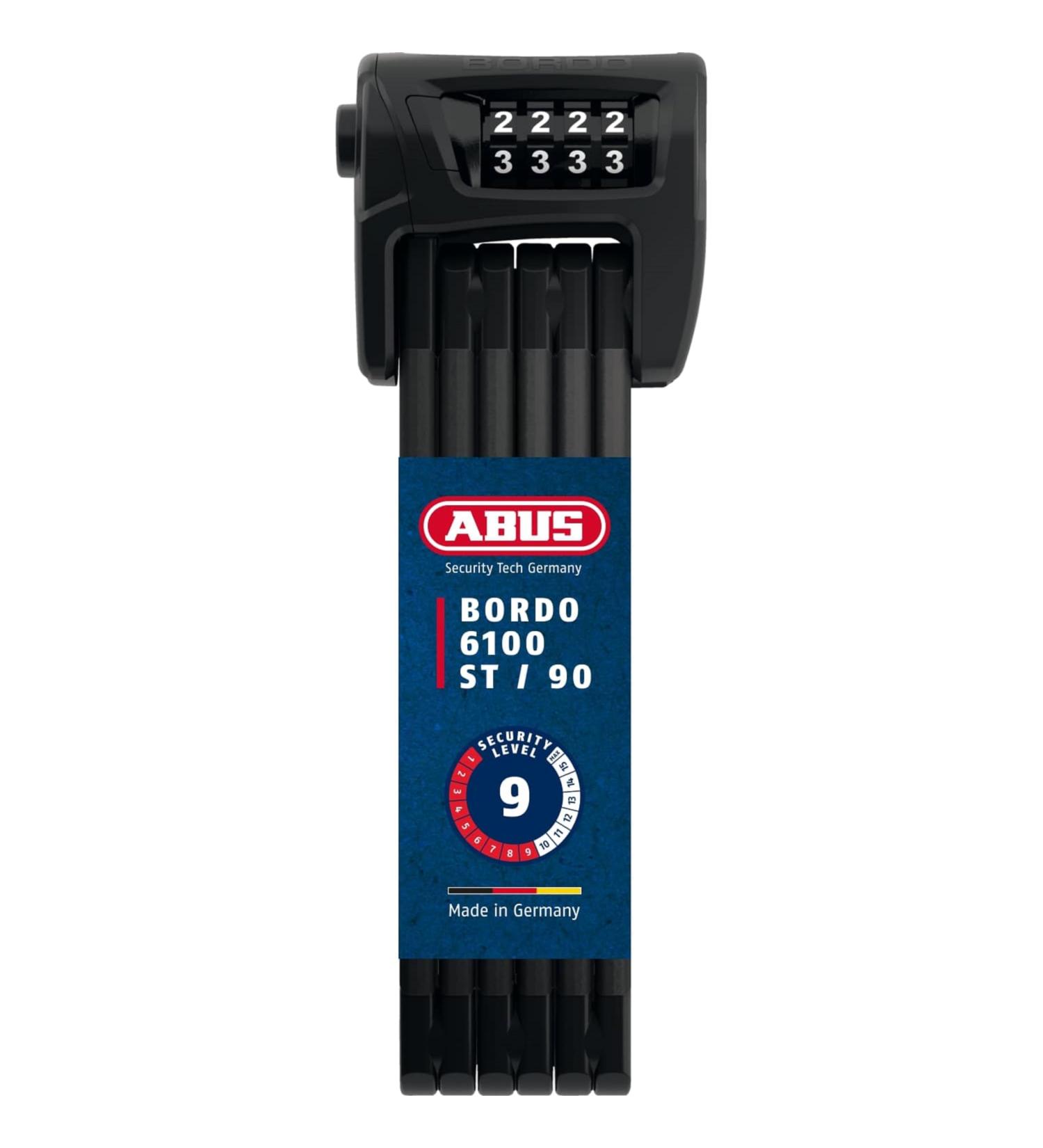 Buy Abus Bordo Combo 6100/90 Folding Bike Lock - Durable Hardened Steel Keyless Number Code Security Level 9 90cm - International Shipping Available - Buy Online on GoSupps.com