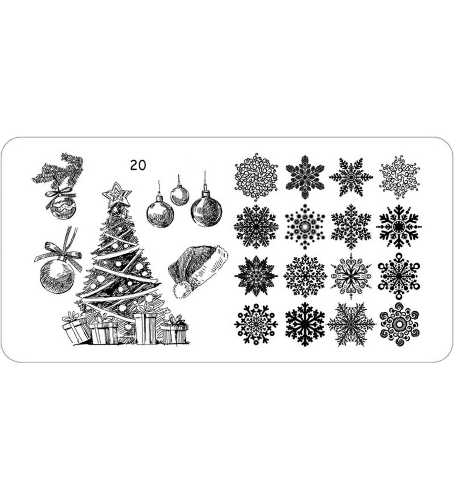 Christmas X-Mas MD-20 Stamping Template Plate Nailart Nails Nail Design