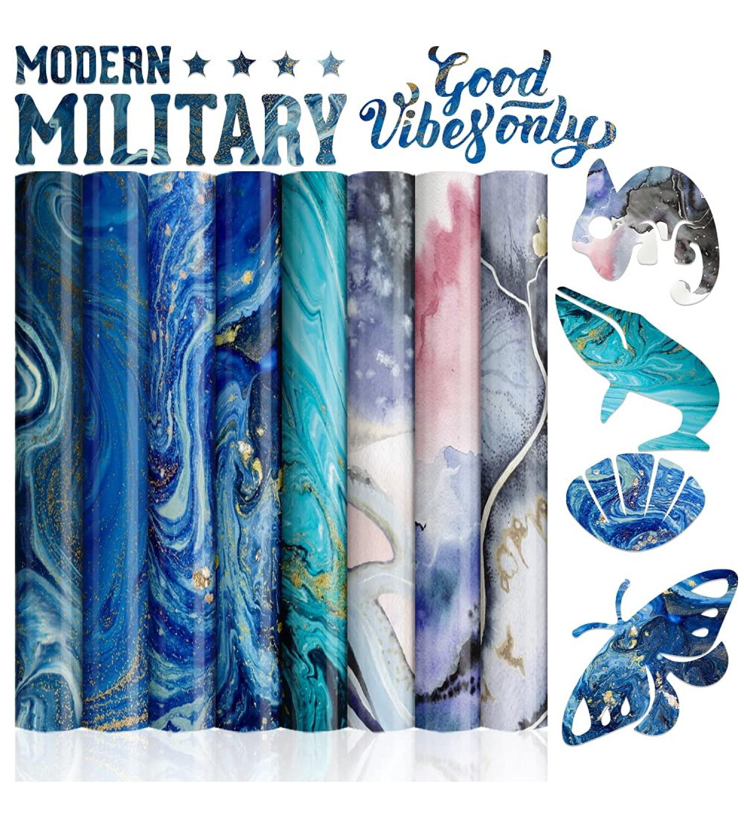 Watercolor Marble Infusible Transfer Ink Sheets - 8pcs/Set 12x12in for Sublimation on T-Shirts, Coasters, and Mugs - Buy Online on GoSupps.com