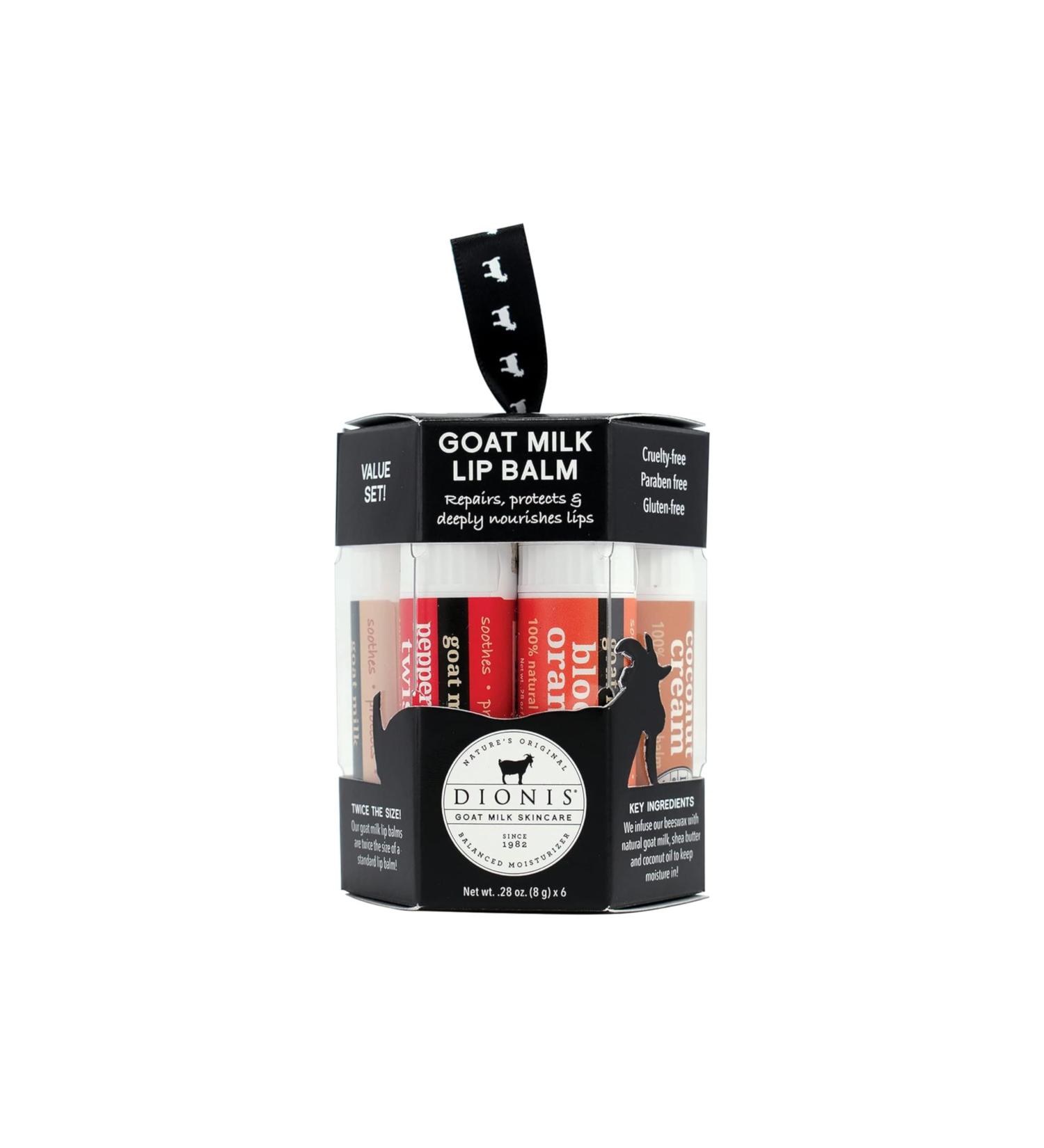 Dionis Goat Milk Lip Balm 6-Pc Ornament Set 0.28oz (Pack of 6) Assorted Flavors - Holiday Edition - Buy Online on GoSupps.com