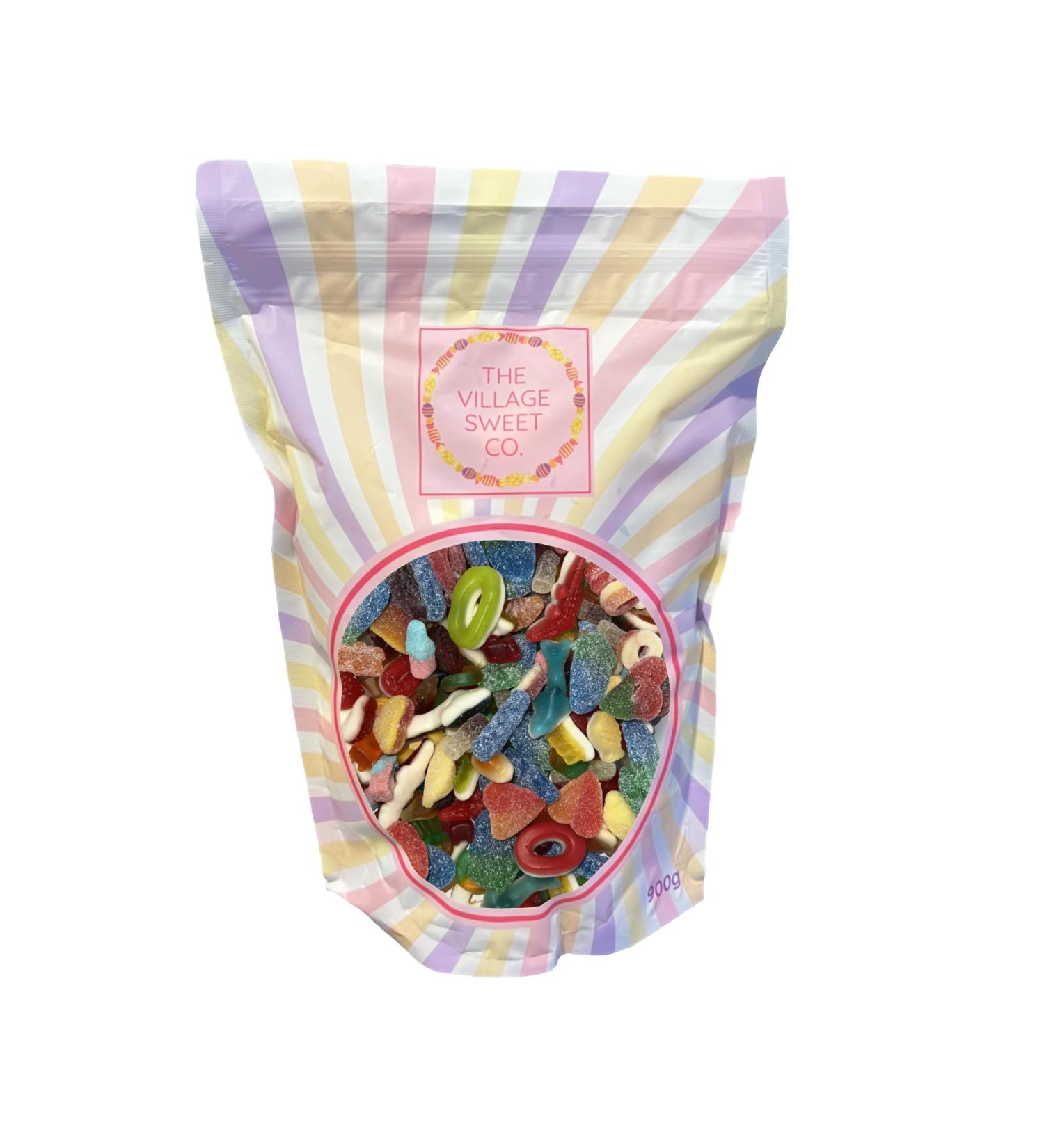 Pick & Mix Sweets 900g Resealable Pouch - Gummy Jelly Fizzy Sour Pick N Mix Candy From The Village Sweet Co. - Buy Online on GoSupps.com