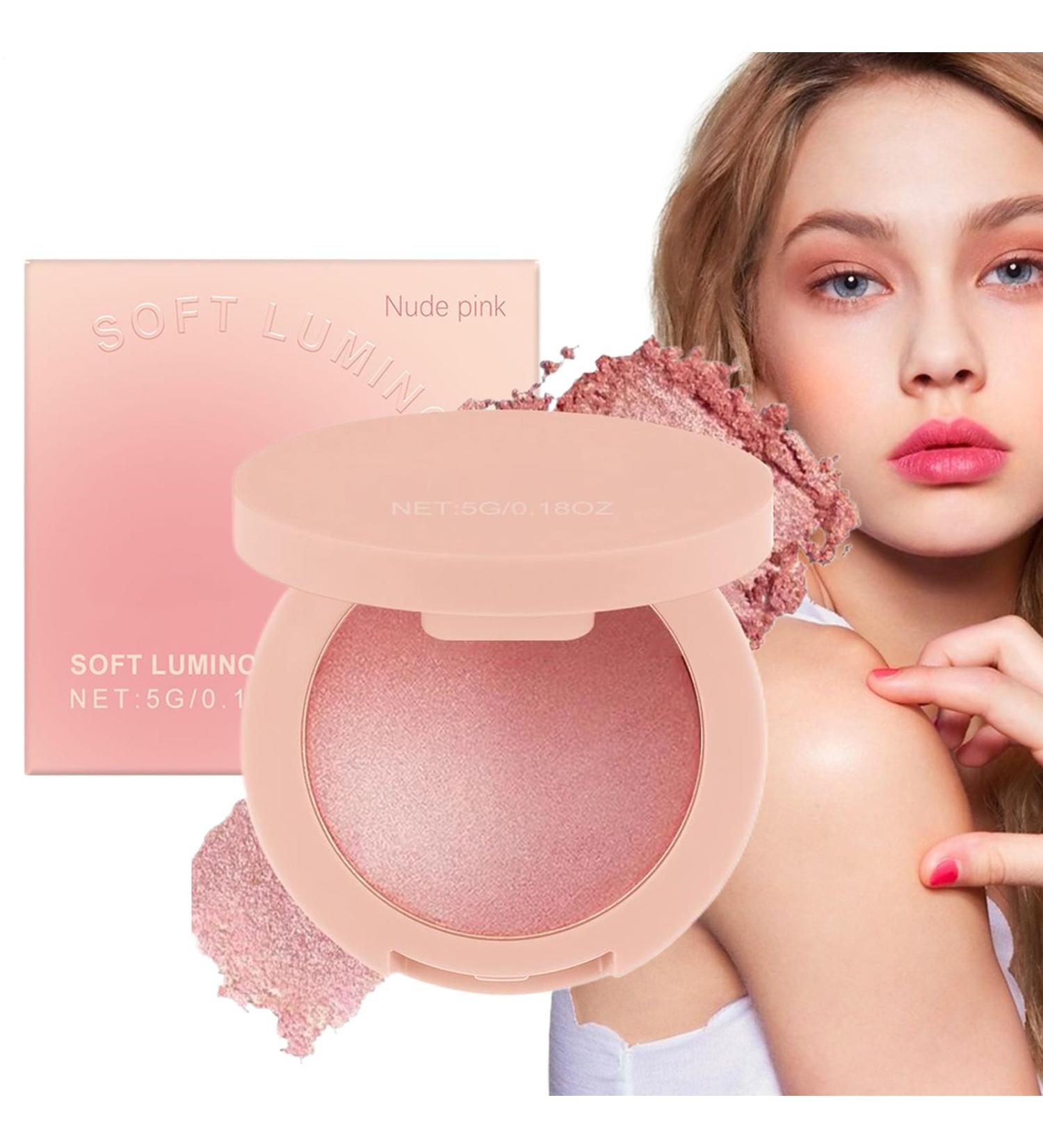 Blush Powder Powder Blush Facial Makeup Long Lasting Buildable Shine Makeup Lightweight Cosmetics For All Skin Tones Women Girls Travel Wedding Party Nude - Buy Online on GoSupps.com