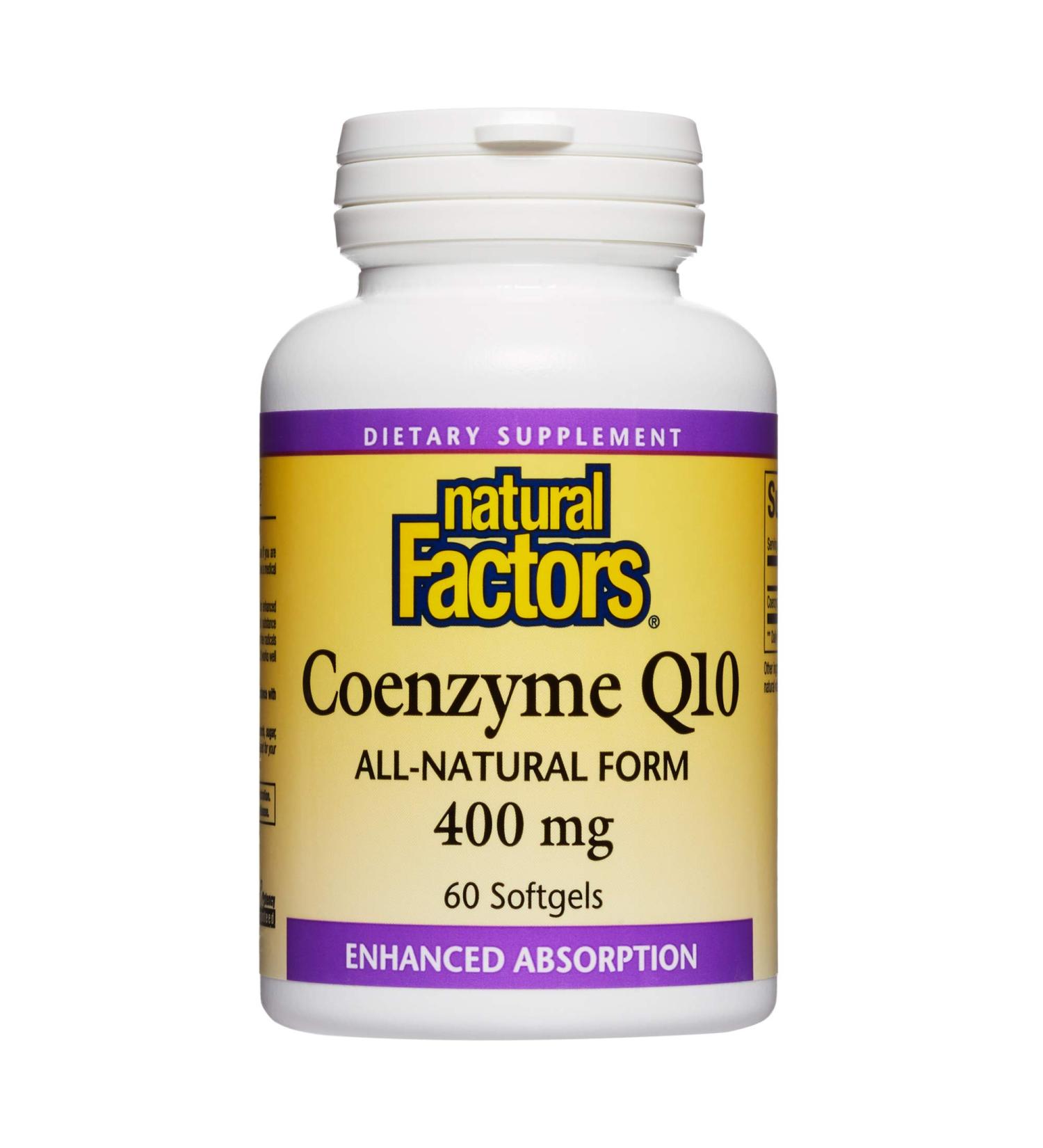Natural Factors Coenzyme Q10 400 mg - 60 Softgels | Heart & Energy Support - Buy Online on GoSupps.com
