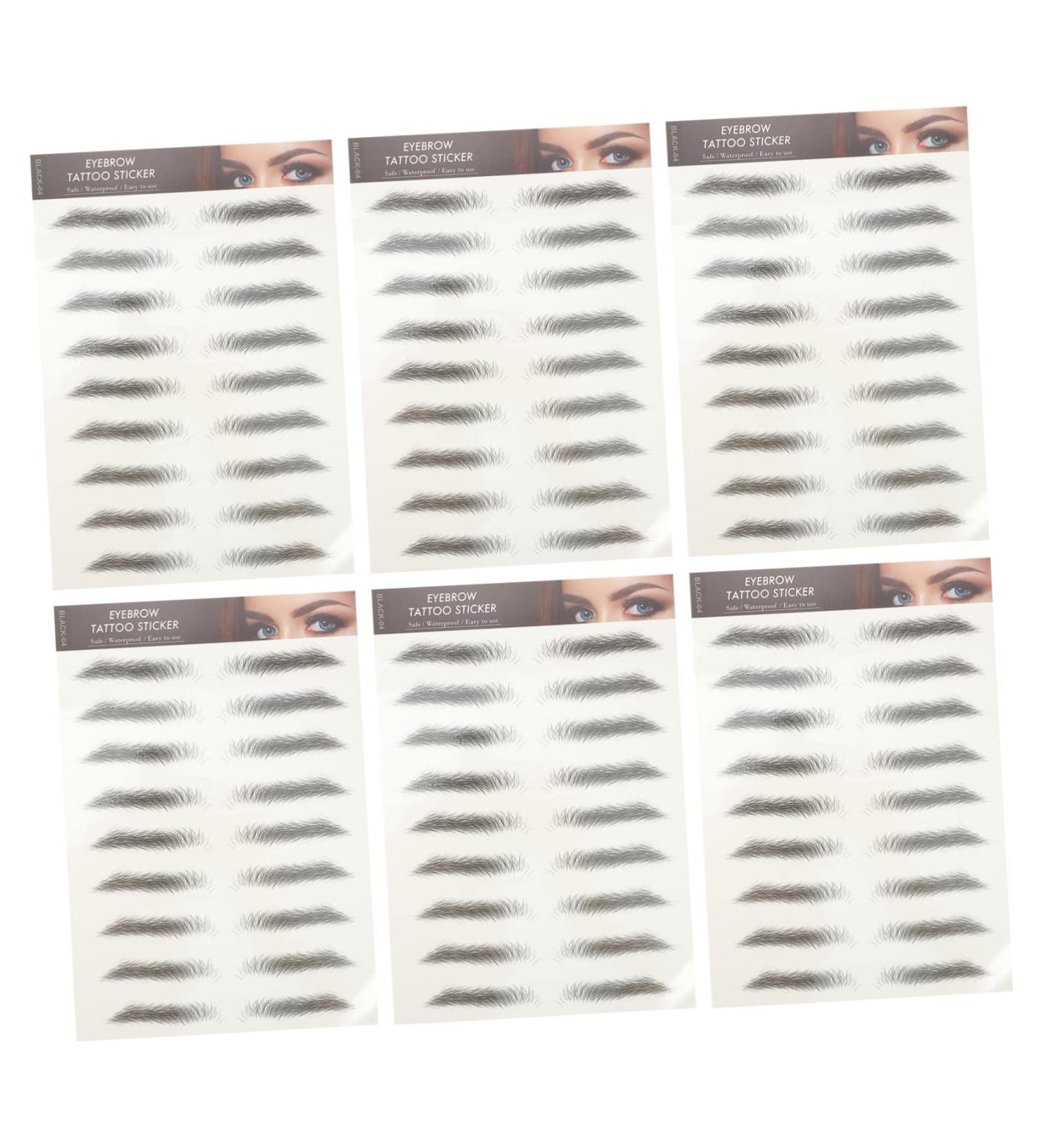 Balacoo 12pcs Eyebrow Stickers 3d Stickers Artificial Eyebrow Temporary Brow Tattoos Black Eyebrow Hair 6d - Buy Online on GoSupps.com