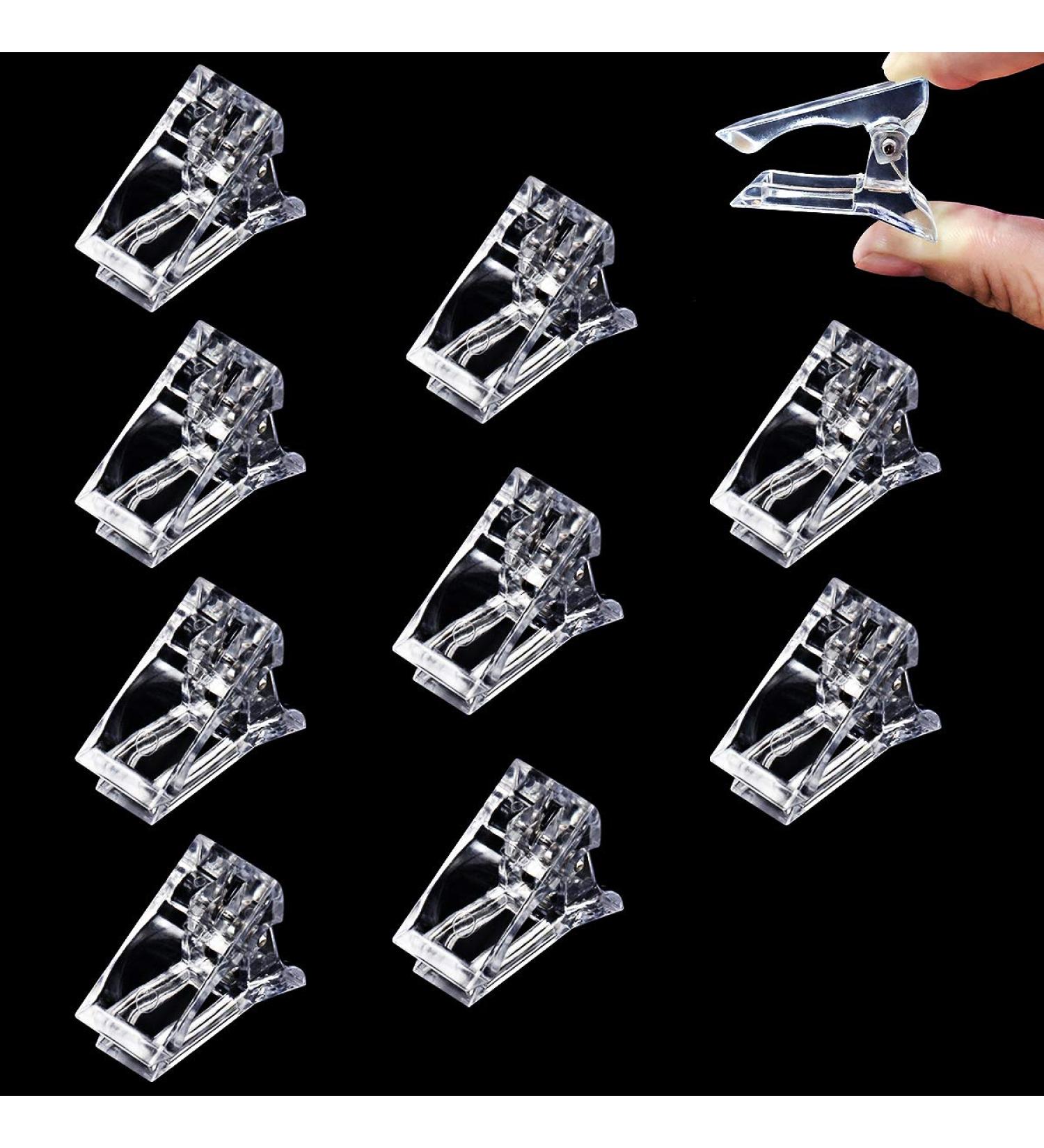 10 Pcs Transparent Nail Tips Clips for Quick Poly Gel Building - DIY Manicure Nail Art Tool - Buy Online on GoSupps.com
