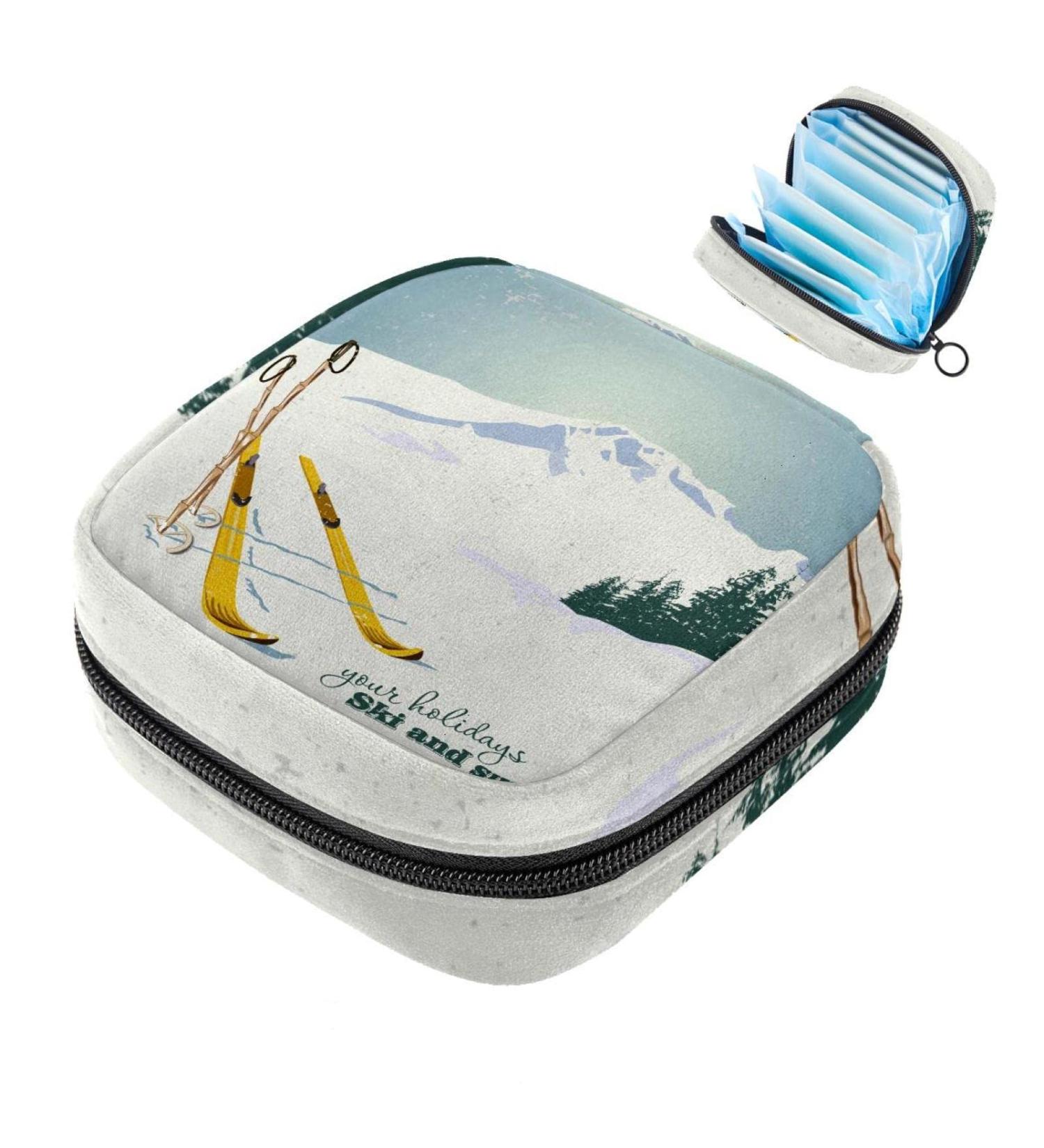 Eco-Friendly Menstruation Pad Bag with Zipper | Stylish Tampon & Napkin Bags for Women & Girls | Perfect for Ski Trips & Outdoor Adventures - Buy Online on GoSupps.com