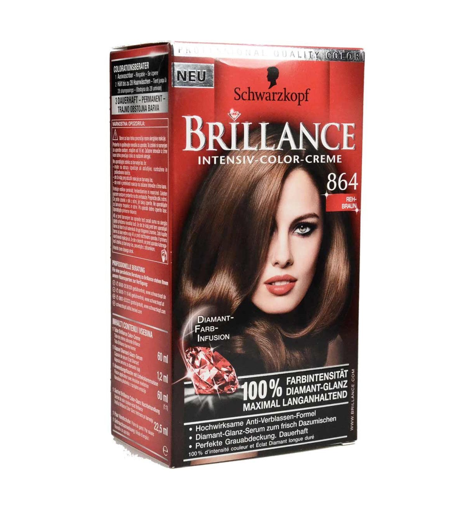 Schwarzkopf Brilliance No. 864 Golden Brown Color Protect Diamond