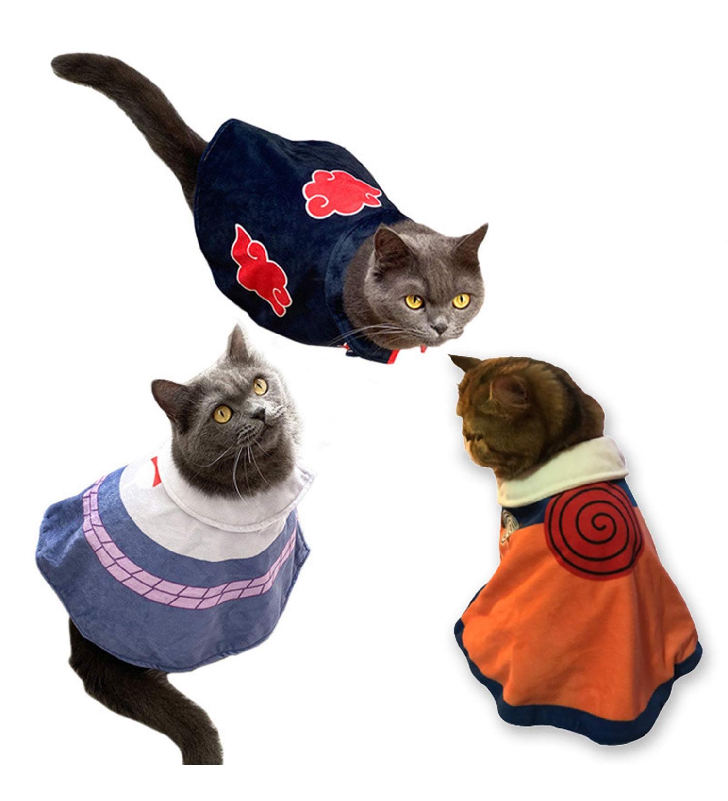 RELABTABY Cat Cloak Costume - Halloween Anime Pet Clothes for Cosplay & Ninja Cloak Christmas, Cute Party Dog Cape, Black (One Size) - Buy Online on GoSupps.com