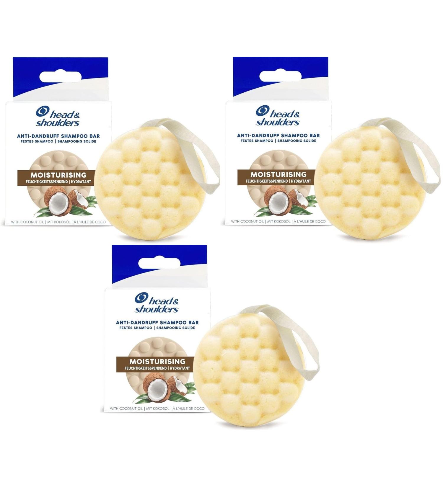  Head & Shoulders Head & Shoulders Coconut Oil Anti Dandruff Moisturizing Solid Shampoo Bar 70g Pack of 3 - Buy Online on GoSupps.com