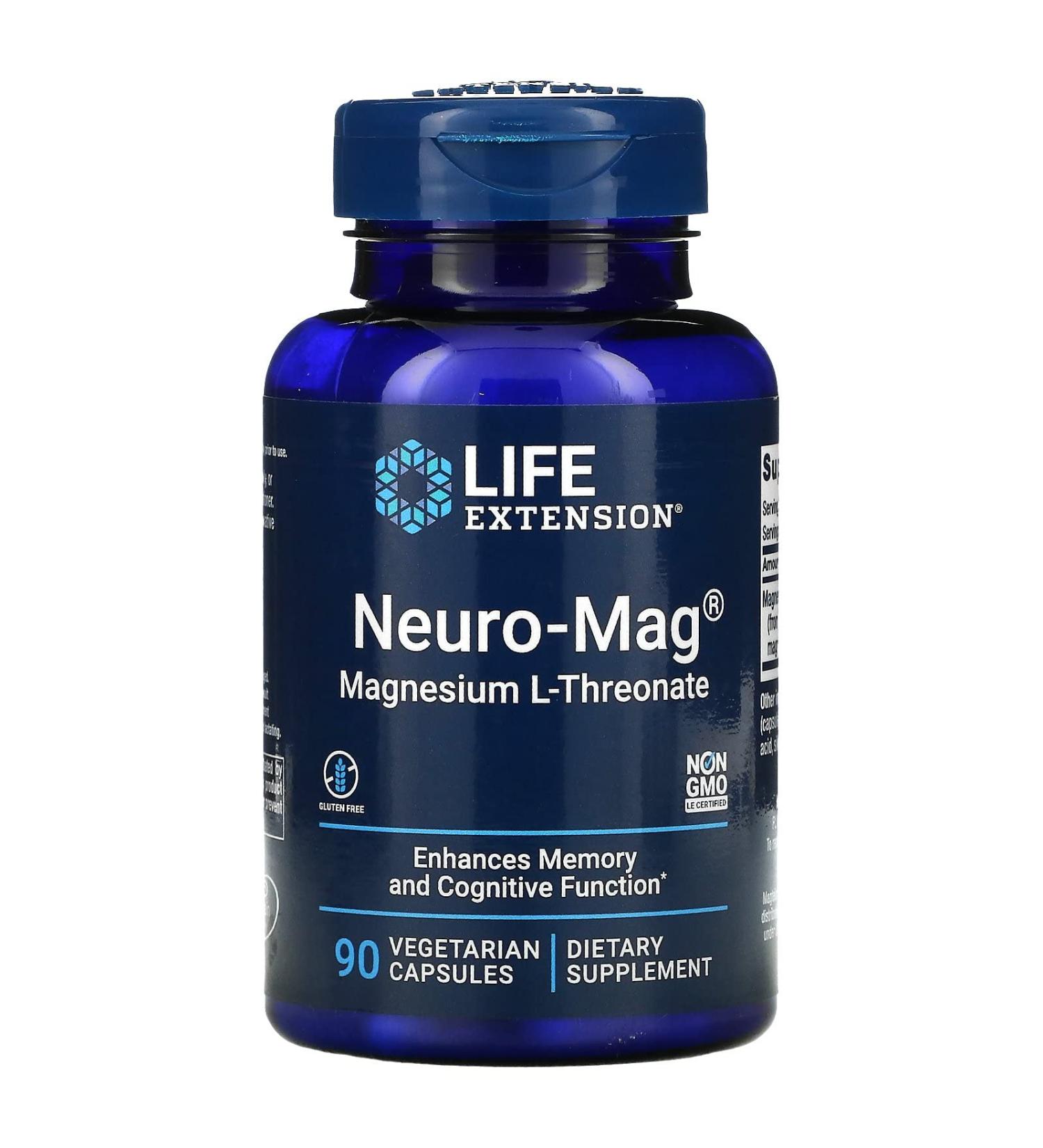 Life Extension Neuro-Mag Magnesium L-Threonate - 90 Capsules - Buy Online on GoSupps.com