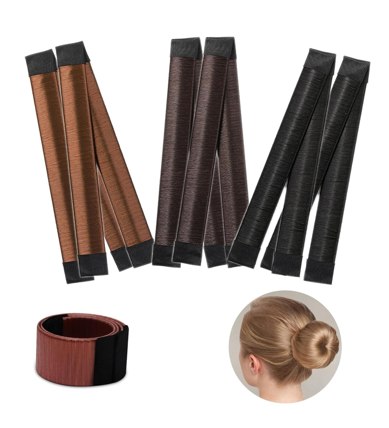 6-Piece Hair Bun Maker Set for Easy French Twist Bun - Black, Dark Coffee, Light Coffee - Perfect Bun Tool for Girls and Women - Buy Online on GoSupps.com